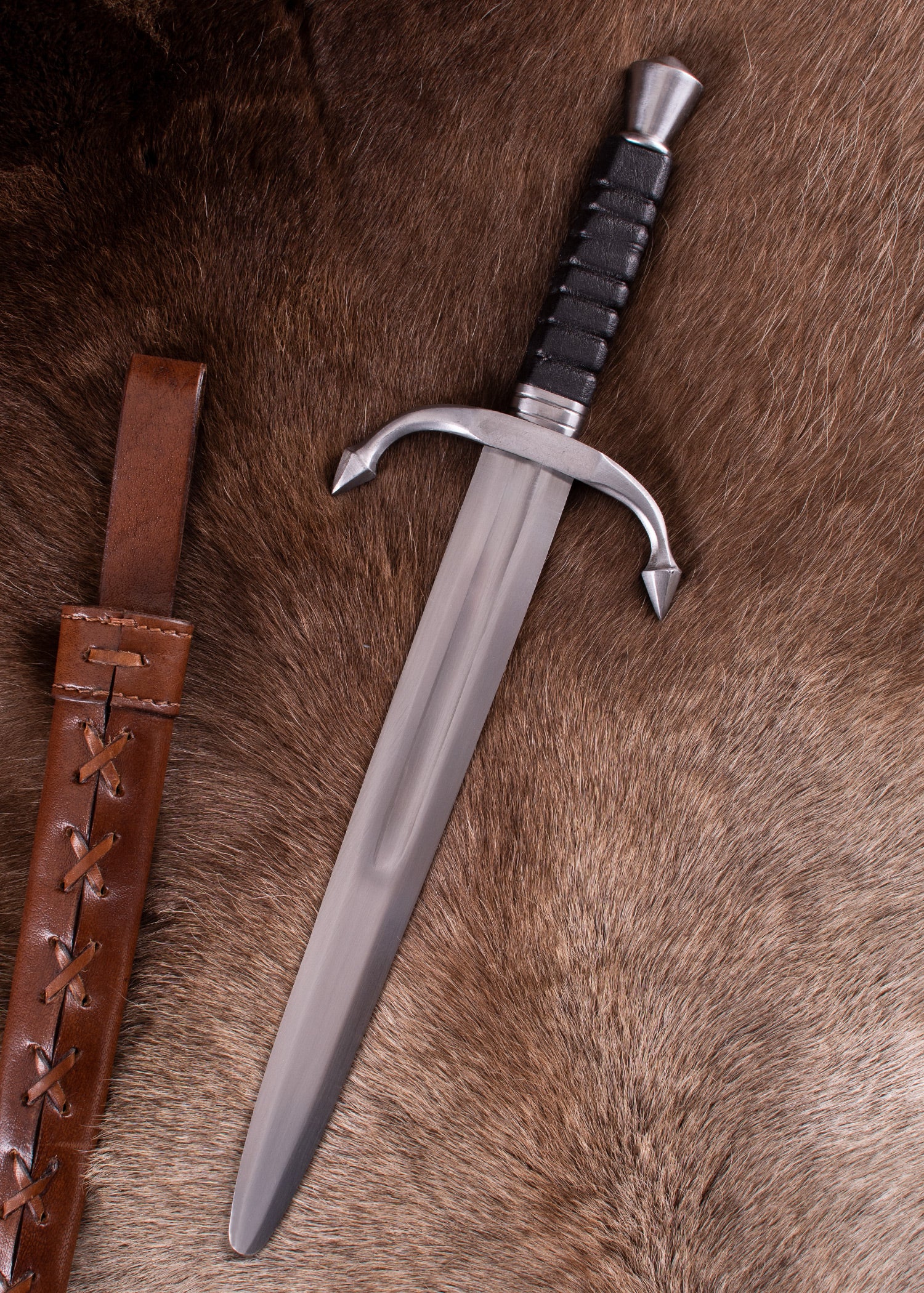 Imagen única de: Daga Renacentista Con Funda De Cuero, Daga De Combate, Sk-c
