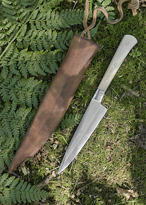 Imagen única de: Cuchillo De Comedor Con Mango De Hueso, 18 Cm Con Funda