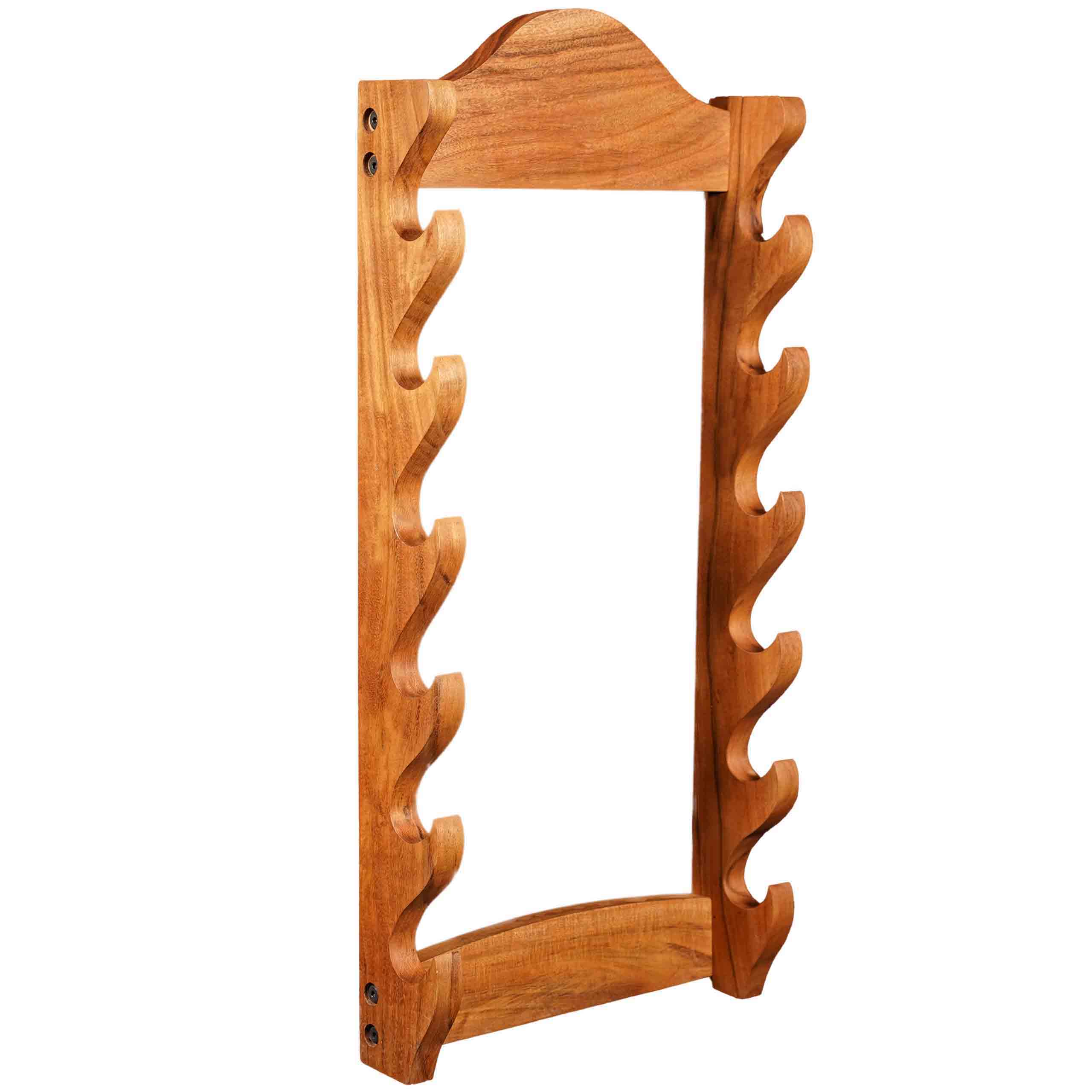 Imagen única de: Soporte de Madera para Espadas de Un Nivel | Estante de Madera Maciza con Acabado Natural | Exposición de Armas Medievales y Victorianas