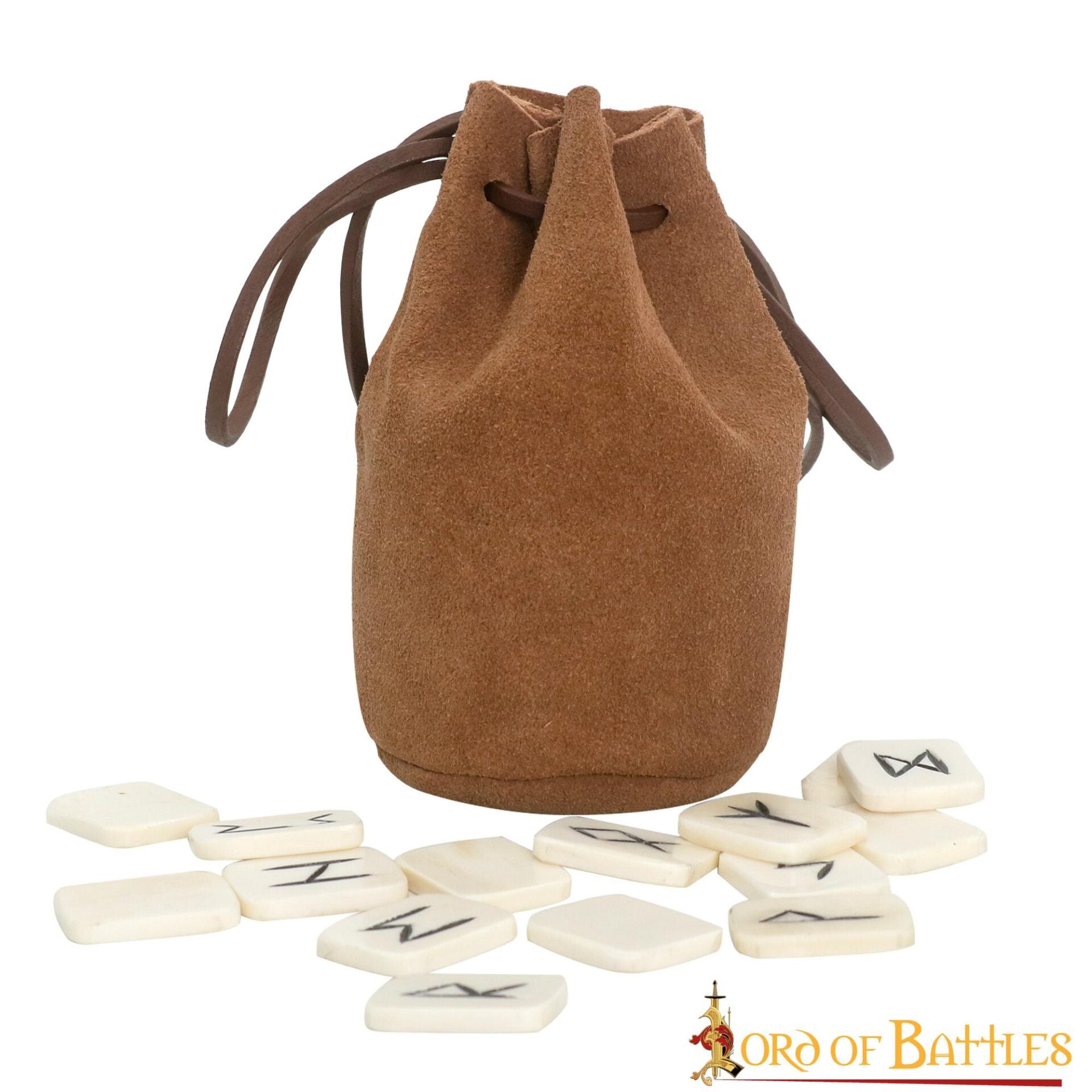 Imagen única de: Set de runas de hueso con bolsa de ante genuino
