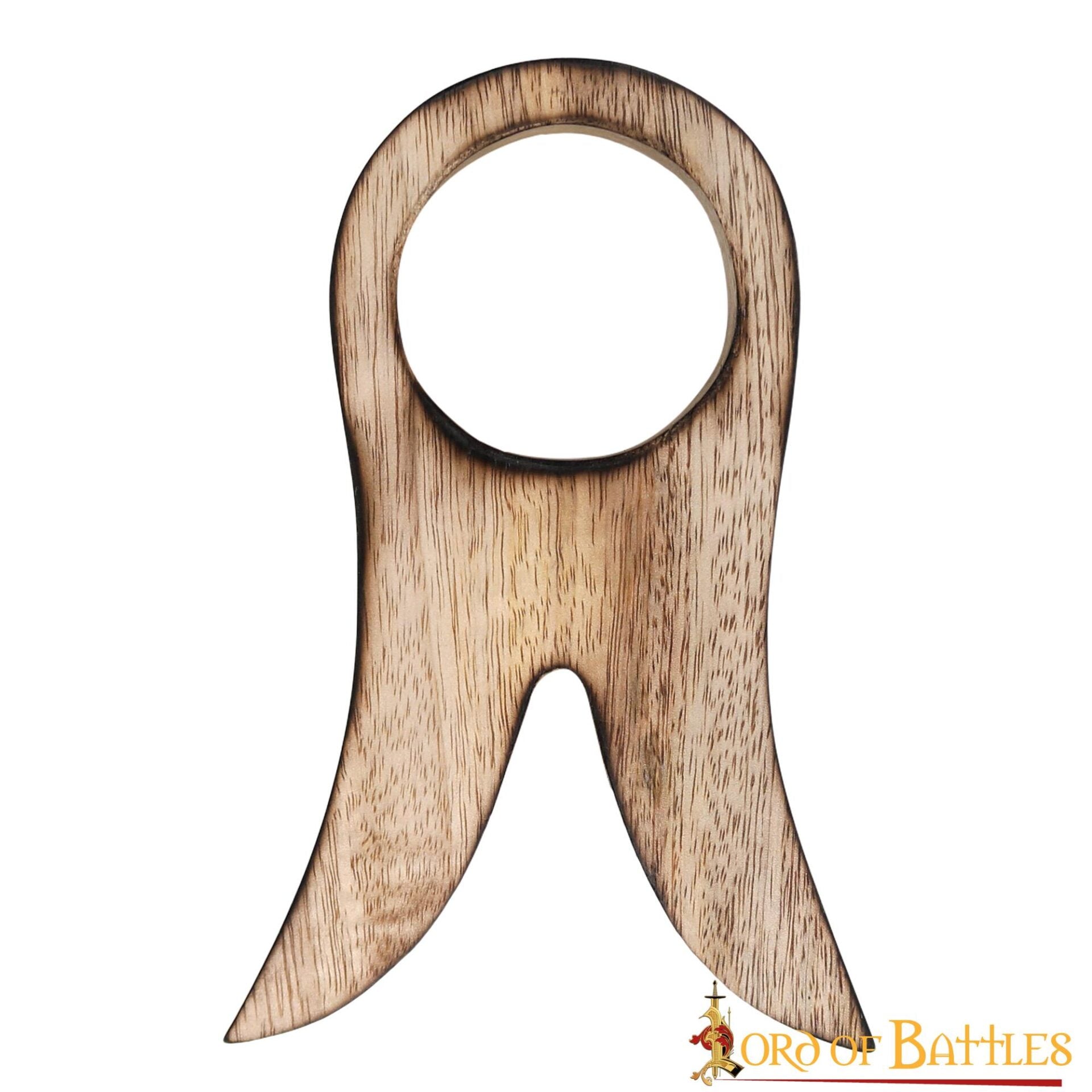 Soporte de madera medieval para cuerno, hecho a mano