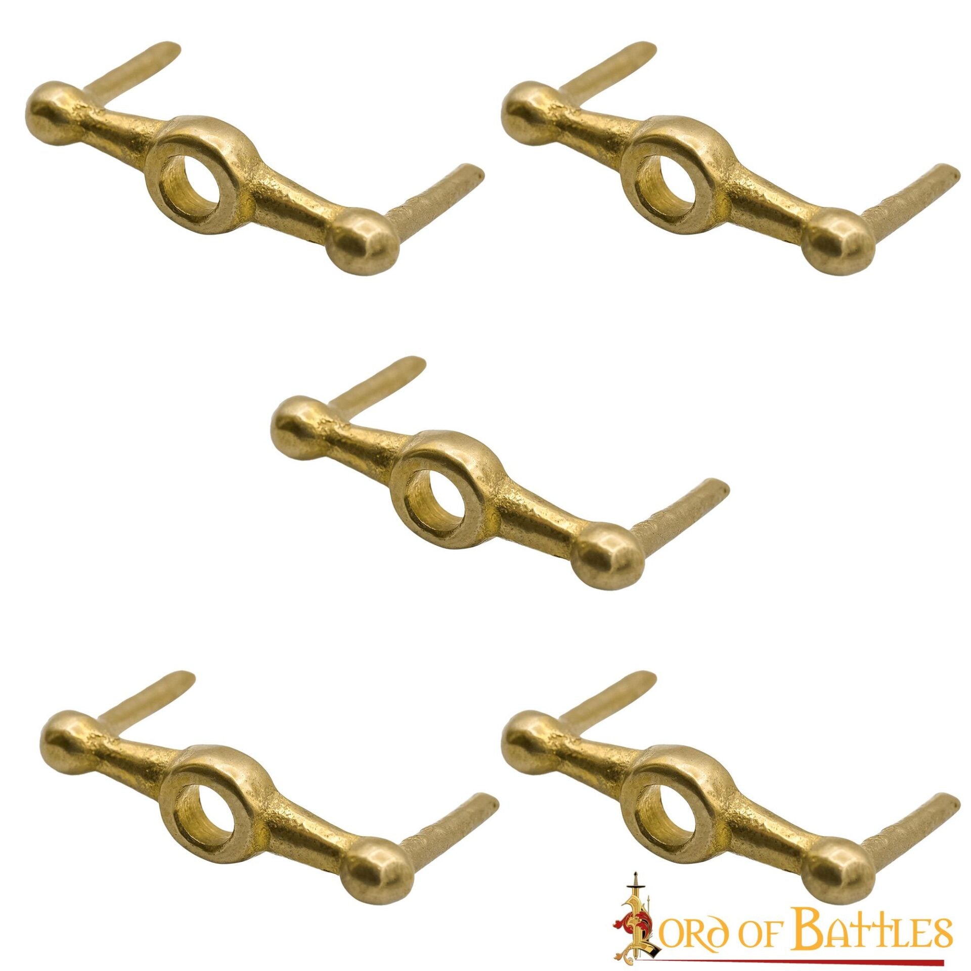 Conchos para cinturón en latón macizo - set de 5