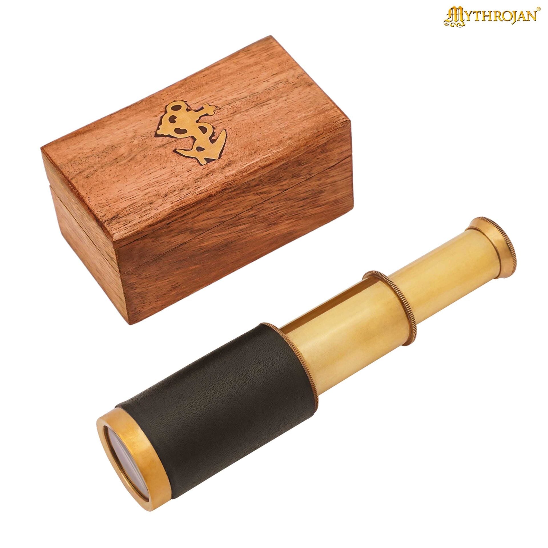 Catalejo pirata de latón con caja de madera - imagen 7