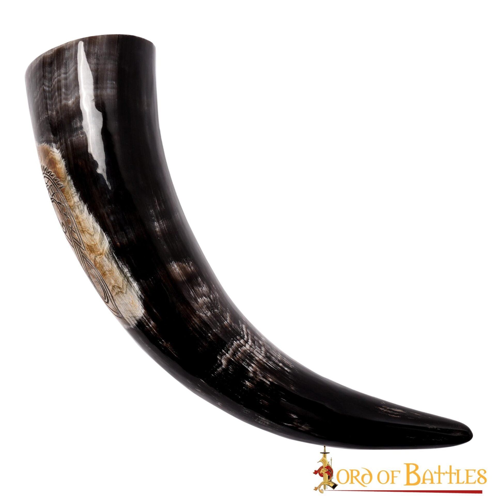 Cuerno de beber Sea Horse — 400–500 ml, artesanal de cuerno de buey auténtico - imagen 2