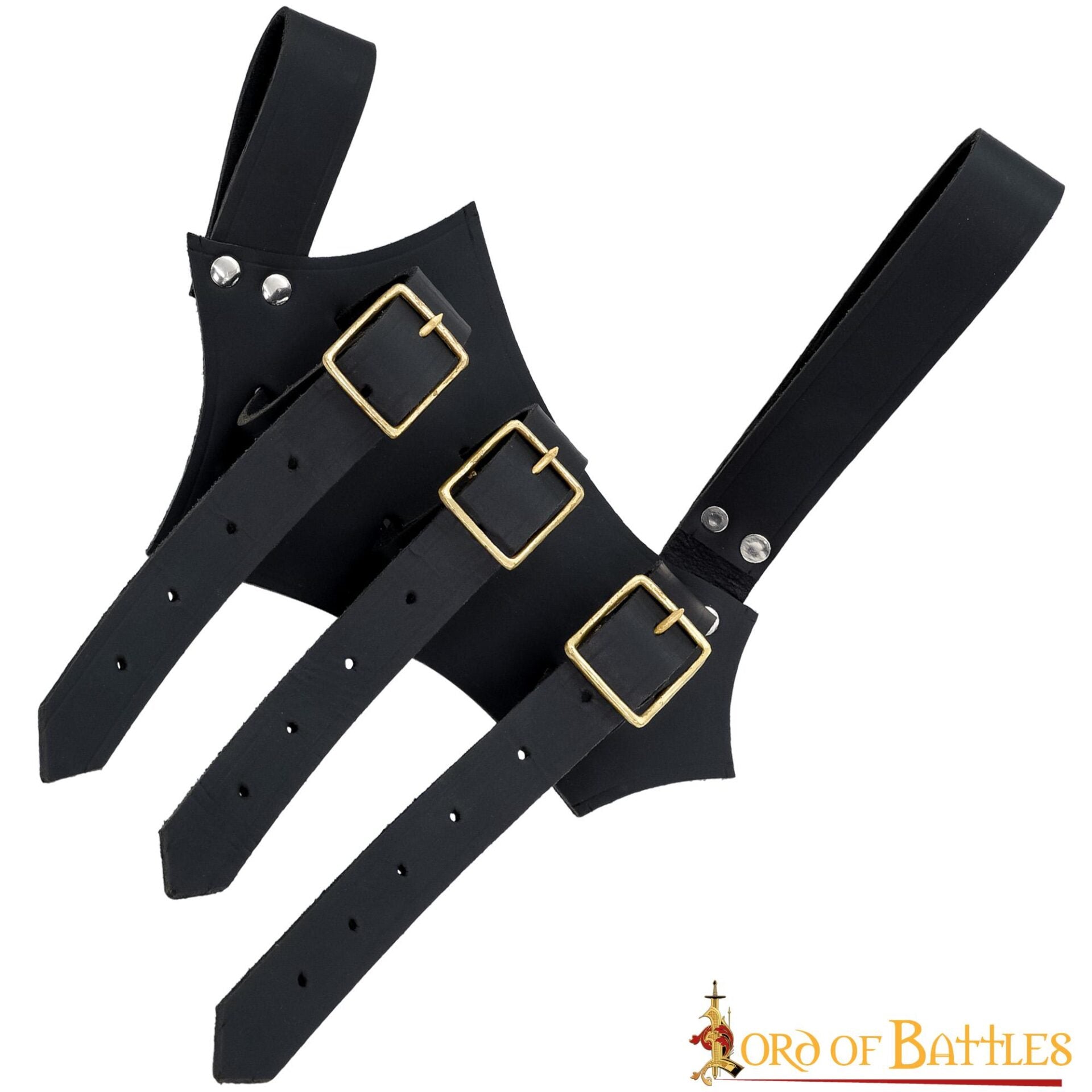 Colgador medieval de cuero para espada y hacha, hecho a mano — 27.9 cm