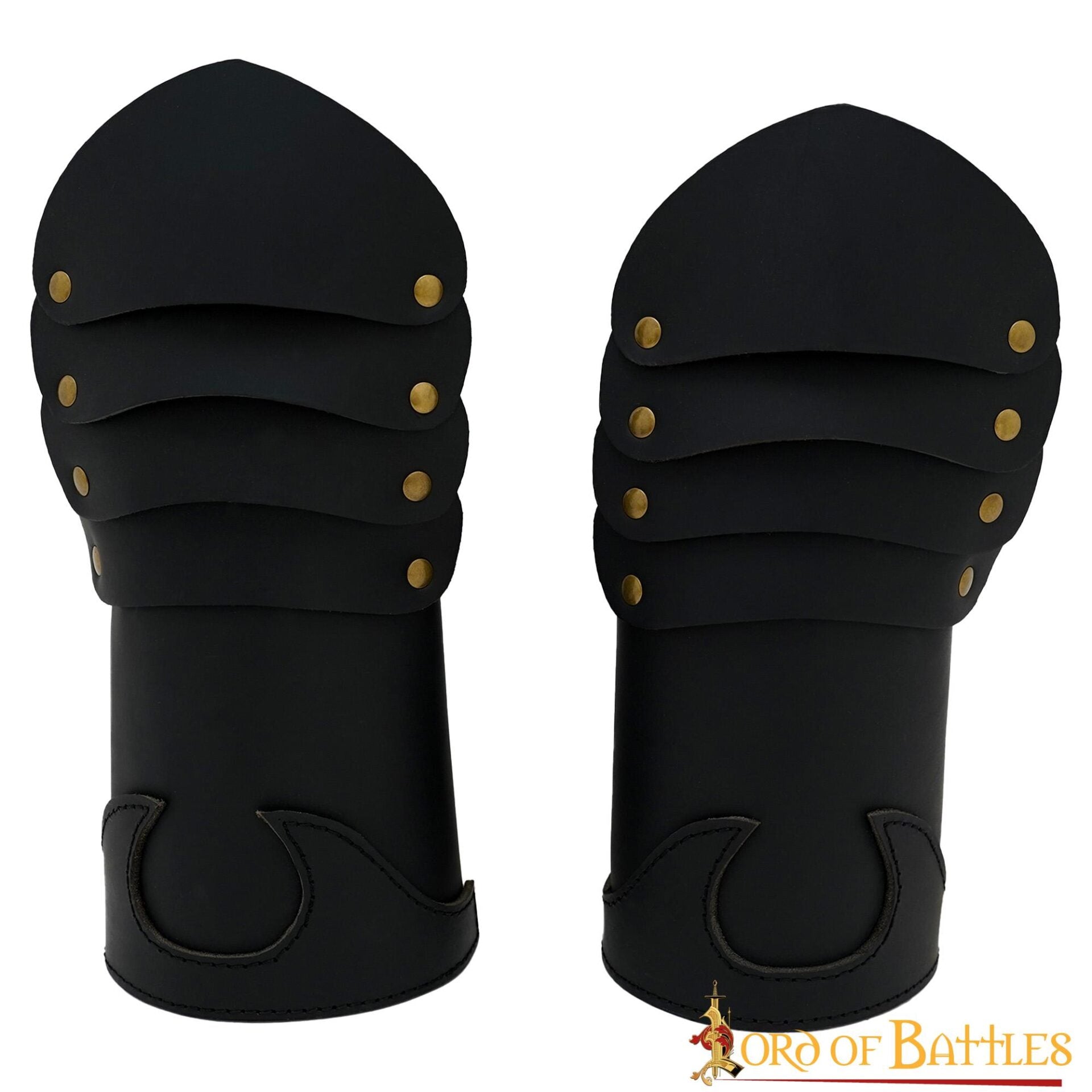 Imagen única de: Guantes medievales de cuero genuino remachados en latón (hechos a mano)