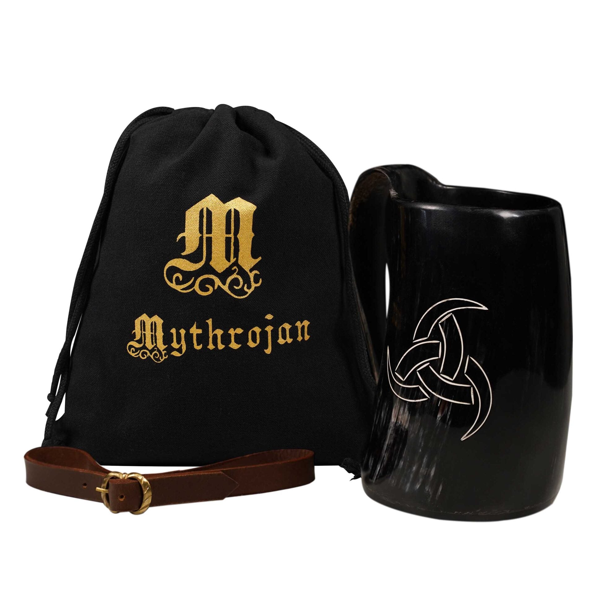 Jarra vikinga Mythrojan con correa de cuero y bolsa - imagen 6