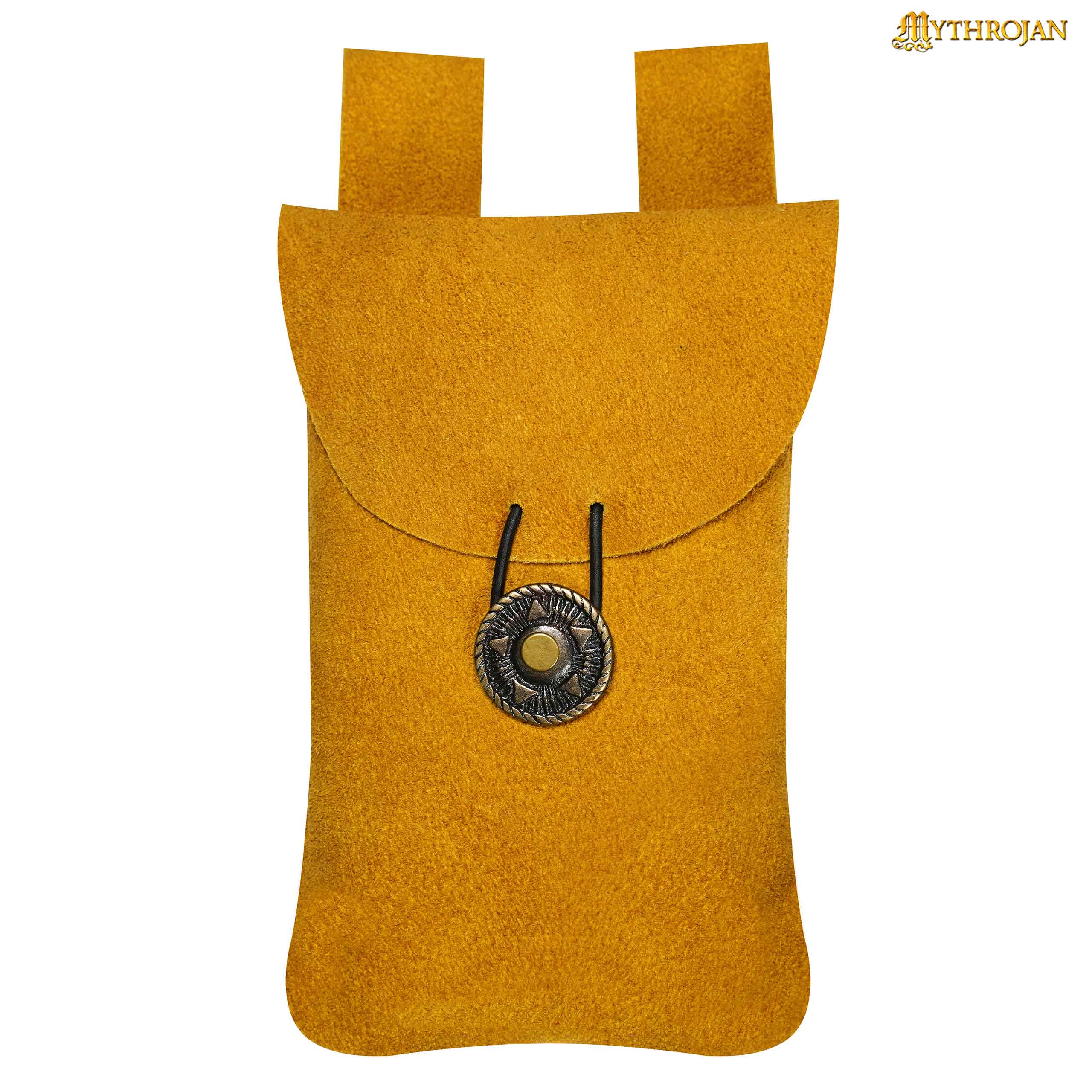 Bolsa de cinturón de gamuza Mythrojan con botón de latón - imagen 17
