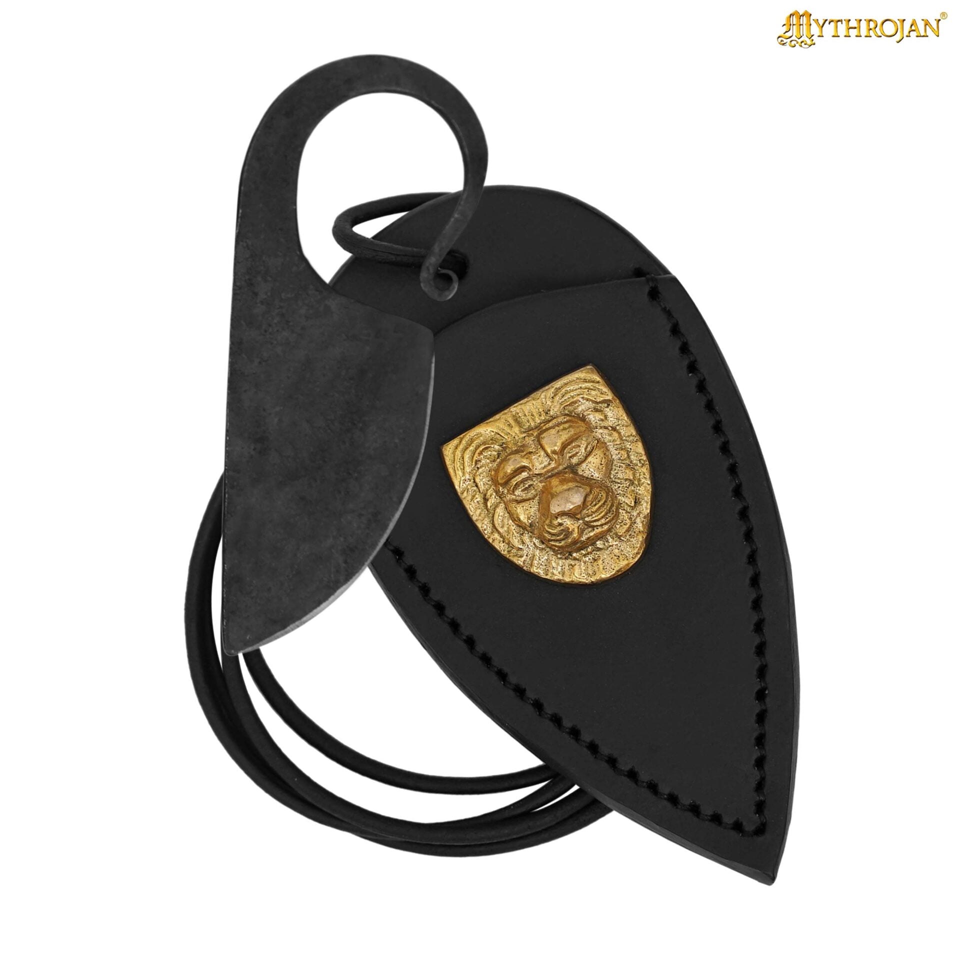 Cuchillo celta de anillo forjado a mano con funda de cuero - imagen 13