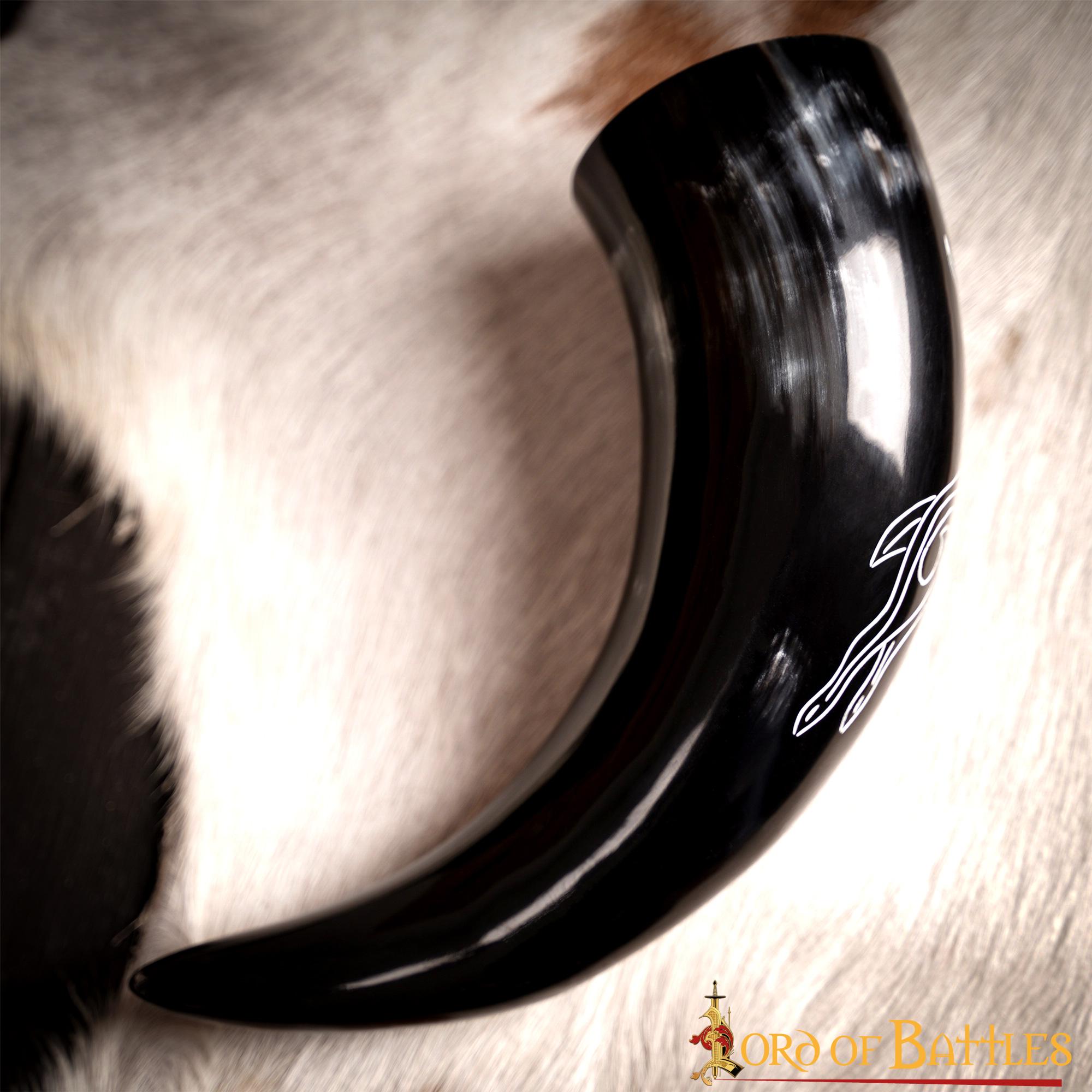 Cuerno de beber Roebuck 400–500 ml, grabado en cuerno de buey genuino - imagen 11