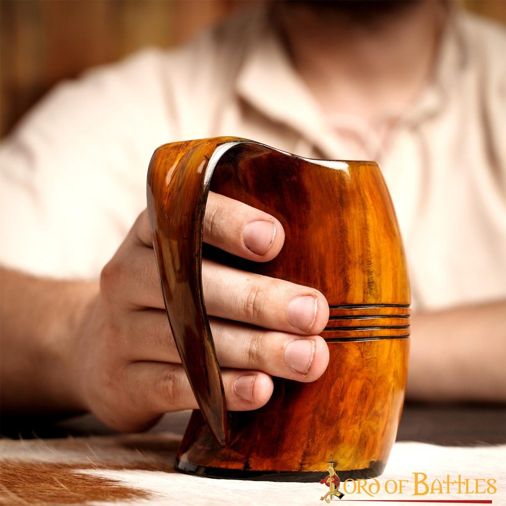 Jarra vikinga de cuerno de buey 500 ml - hecha a mano - imagen 16