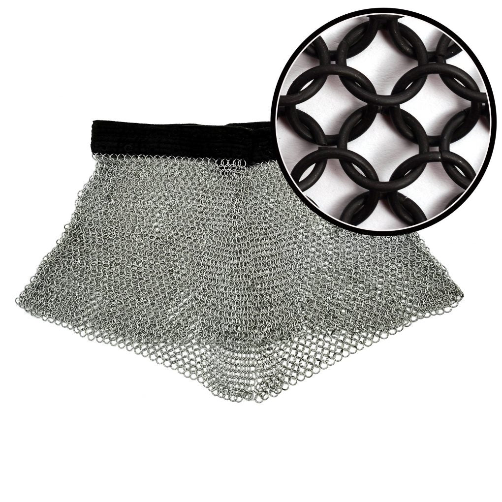 Falda de malla de anillas 10 mm, acero calibre 16 con cinturón acolchado - Zp - L