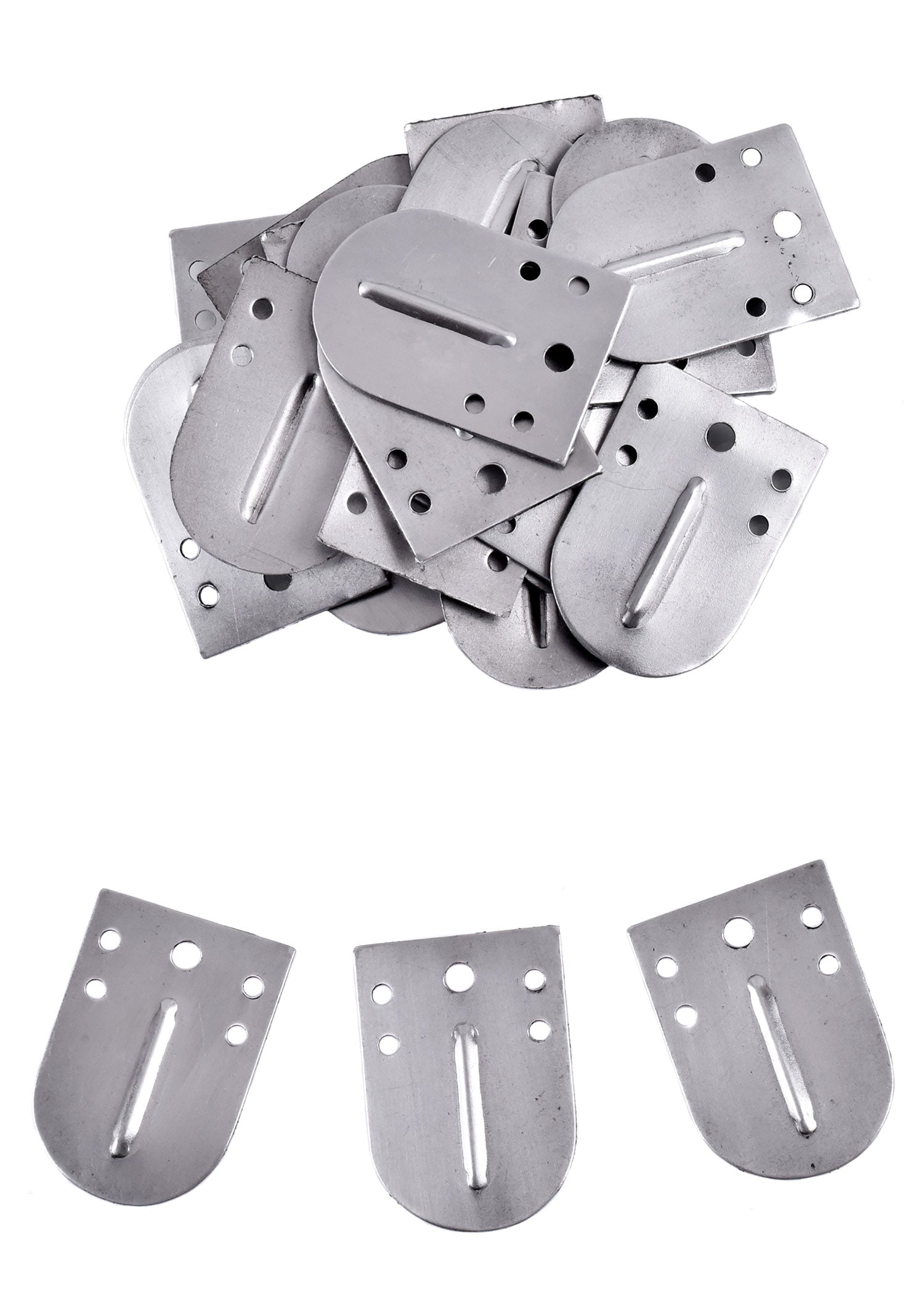 Imagen única de: Cachas De Acero Para Armadura Laminar, 25 Mm X 35 Mm, Con Nervadura Central (25 Piezas)