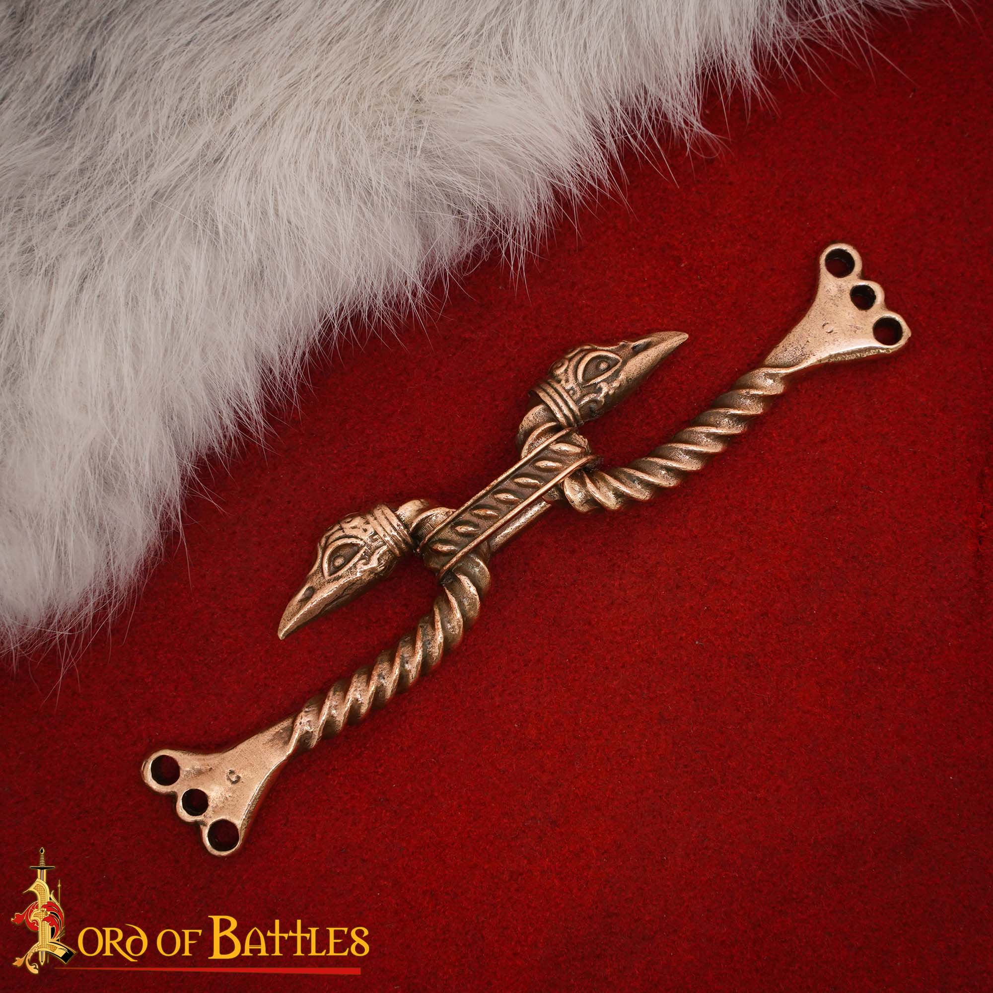 Broche vikingo de bronce para capa con cabezas de animal - cera perdida - imagen 67
