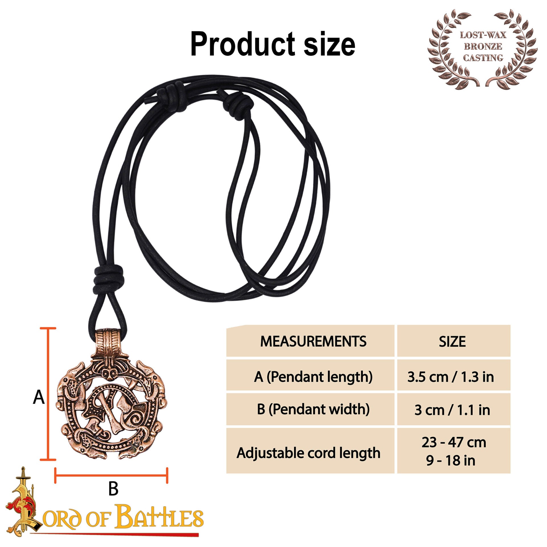 Imagen única de: Colgante Serpiente Vikinga de Bronce