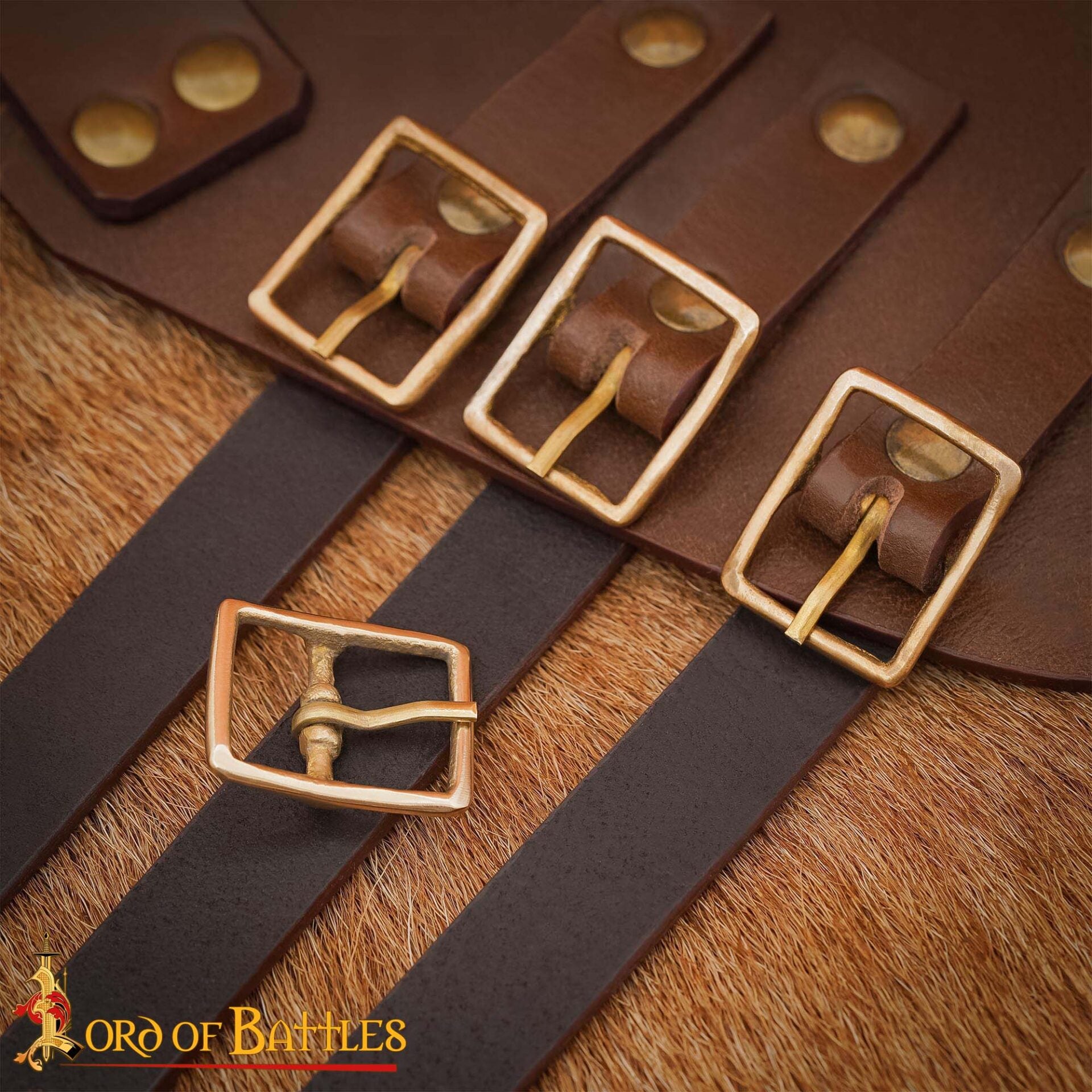 Imagen única de: Hebilla Medieval de Latón para Cinturón - Marco Rectangular Compacto