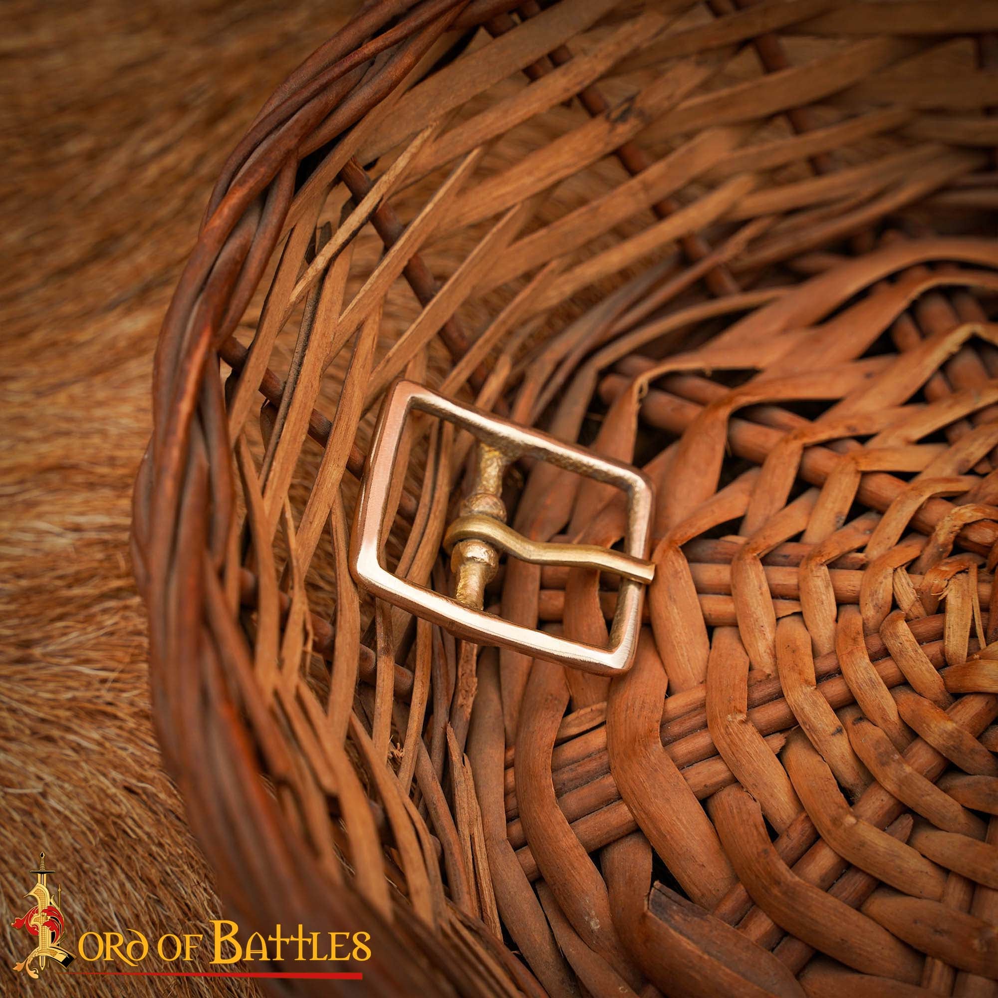 Imagen única de: Hebilla Medieval de Latón para Cinturón - Marco Rectangular Compacto