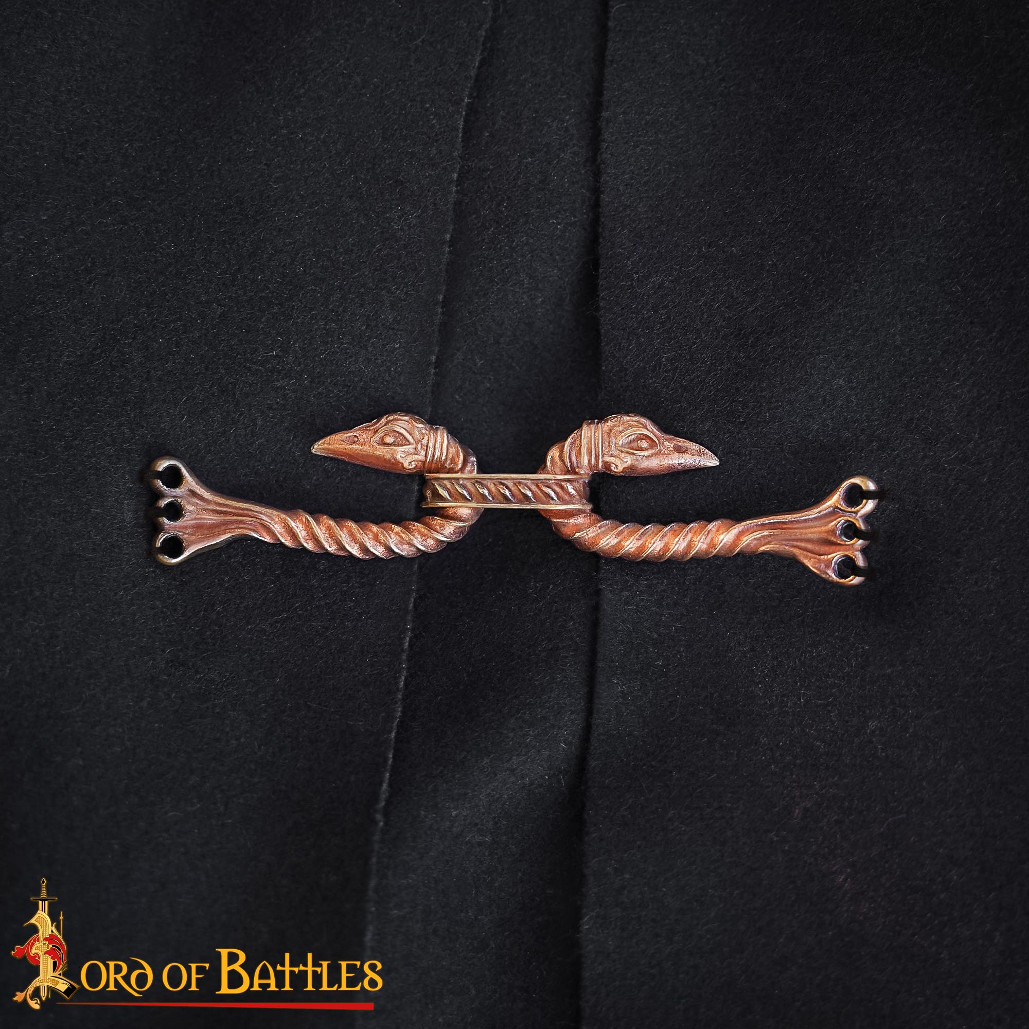Broche vikingo de bronce para capa con cabezas de animal - cera perdida - imagen 58