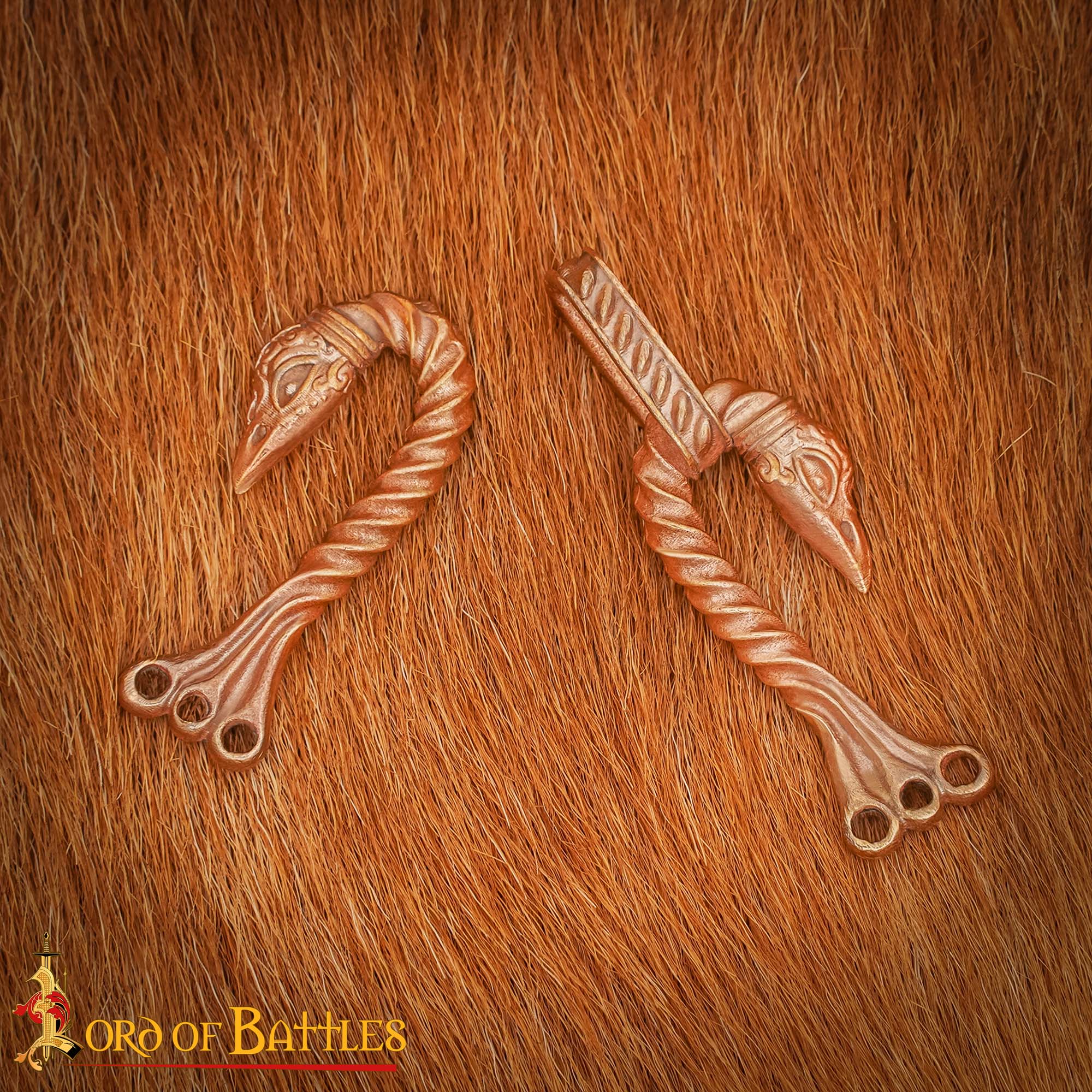 Broche vikingo de bronce para capa con cabezas de animal - cera perdida - imagen 59