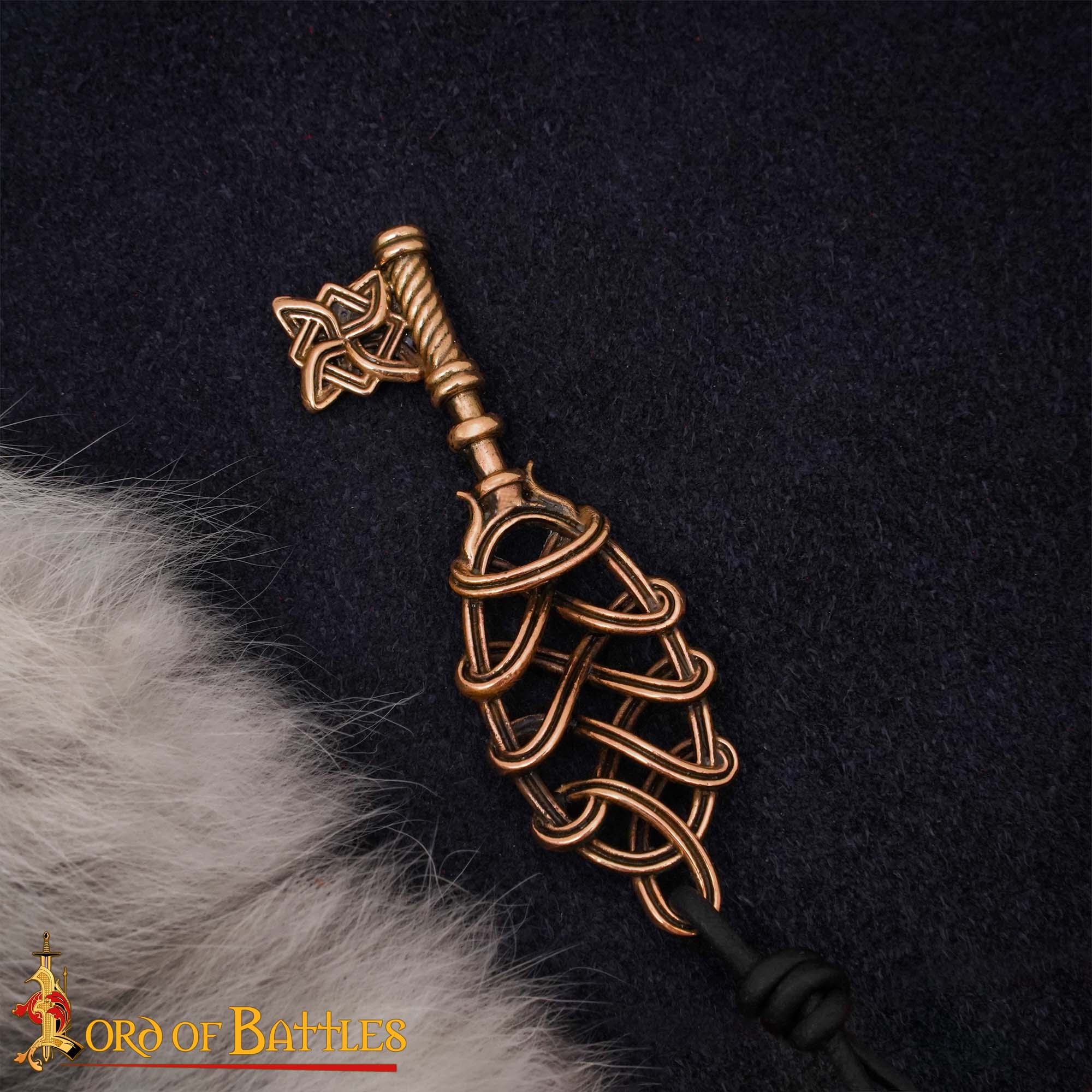 Imagen única de: Collar Colgante Llave Vikinga de Bronce - Fundición a la Cera Perdida con Cordón de Cuero Ajustable