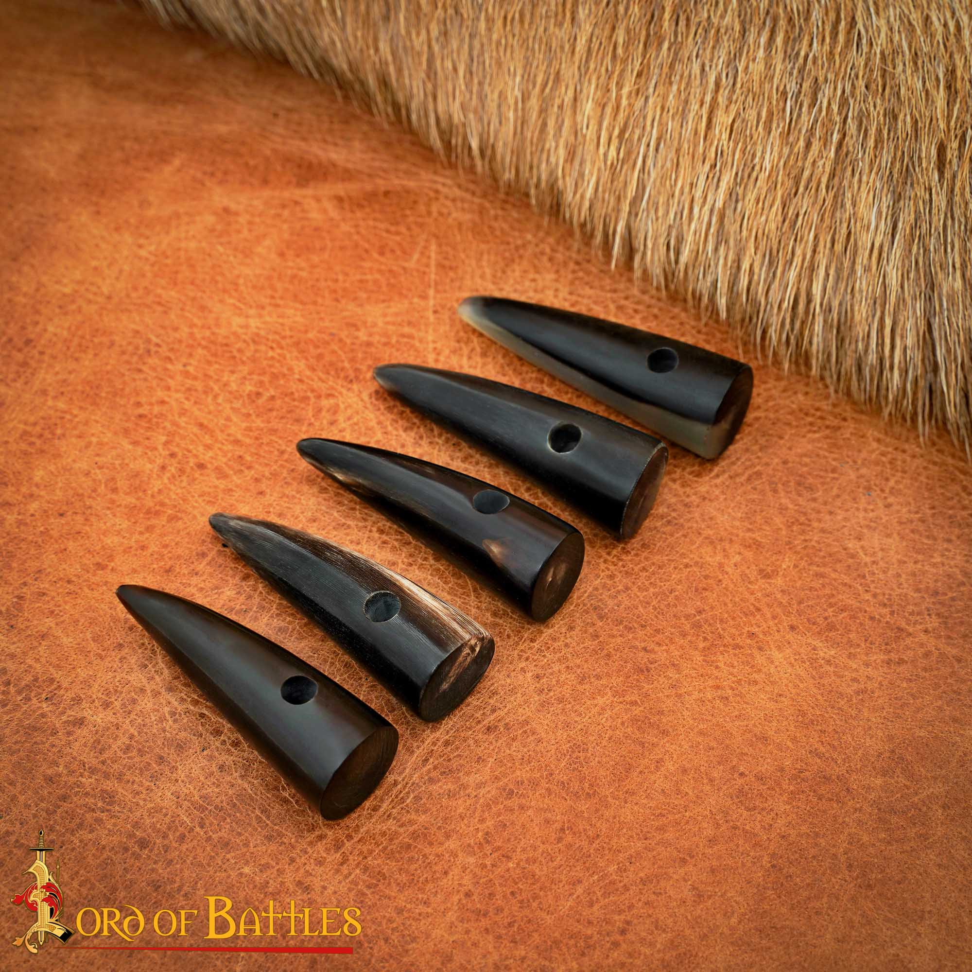 Imagen única de: Juego de 5 Botones de Palanca de Cuerno Pulido Estilo Vikingo - Acabado a Mano con Cuerno de Buey Natural