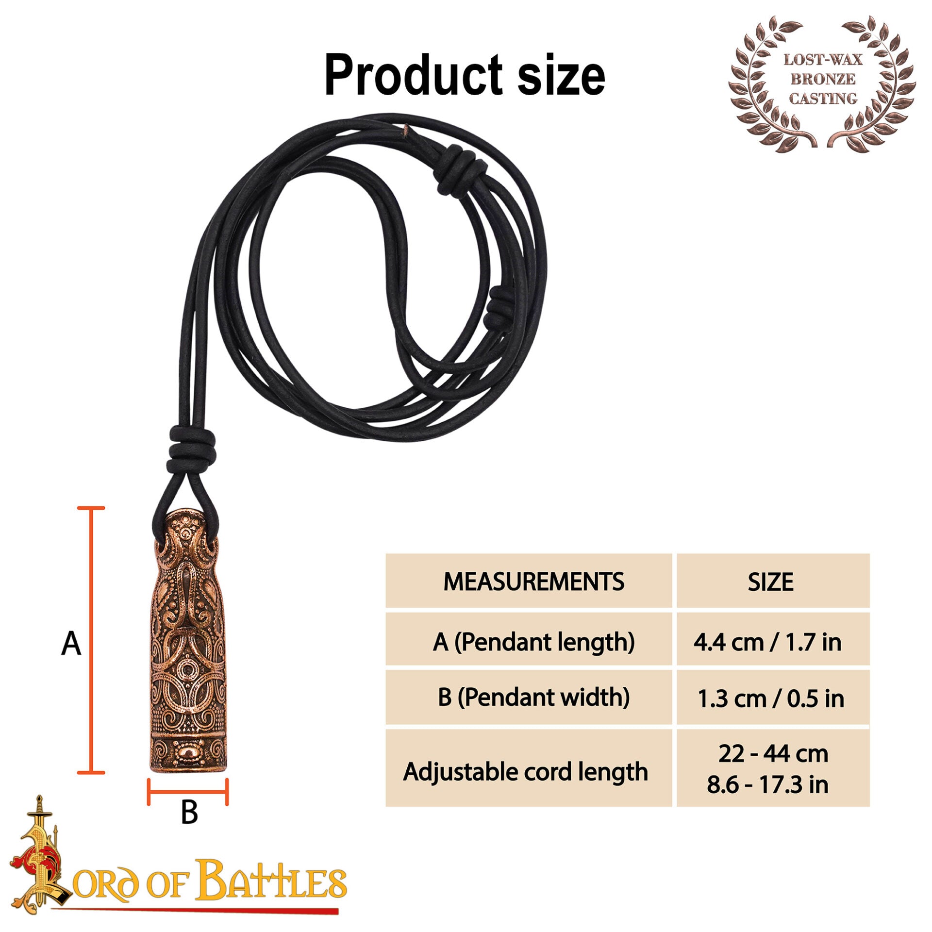 Imagen única de: Colgante Amuleto de Bronce Nórdico del Siglo X - Acabado Antiguo con Cordón de Cuero