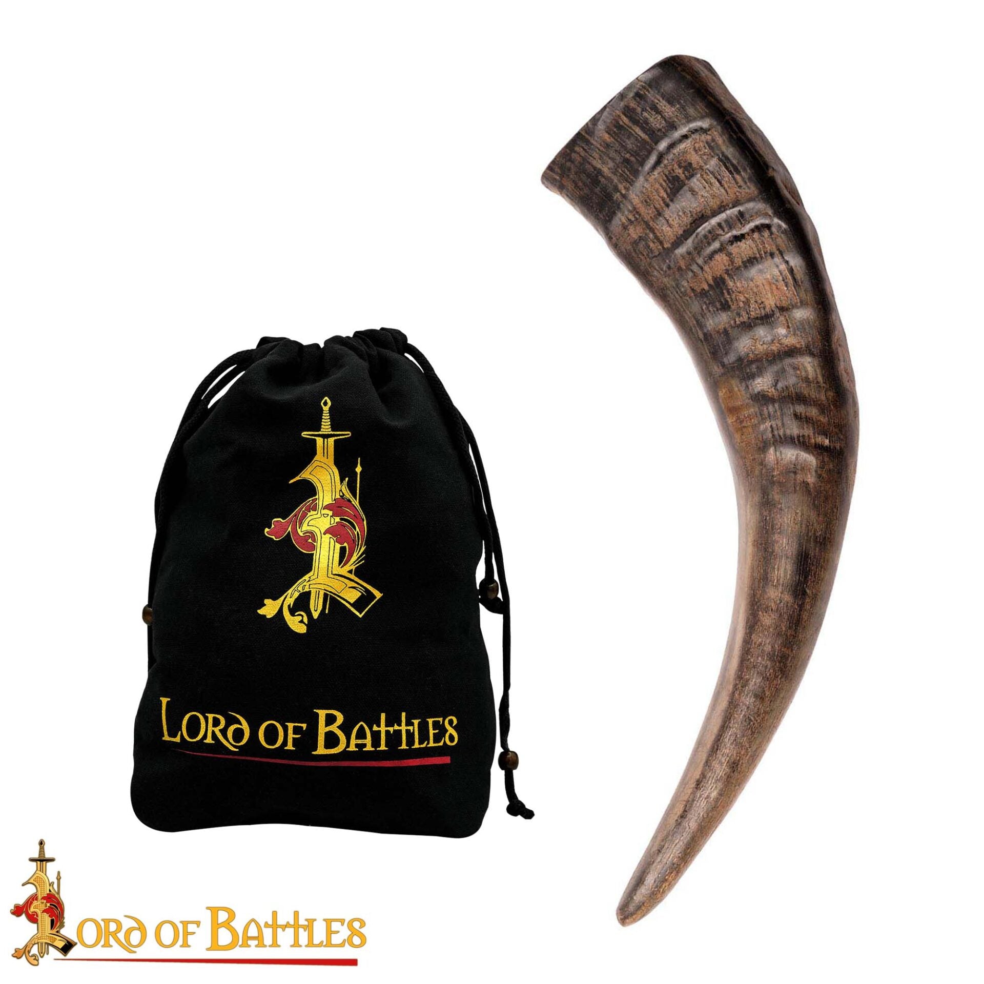 Imagen única de: Jarra de Cuerno de Buey Medieval con Acabado a Mano (400 Ml)
