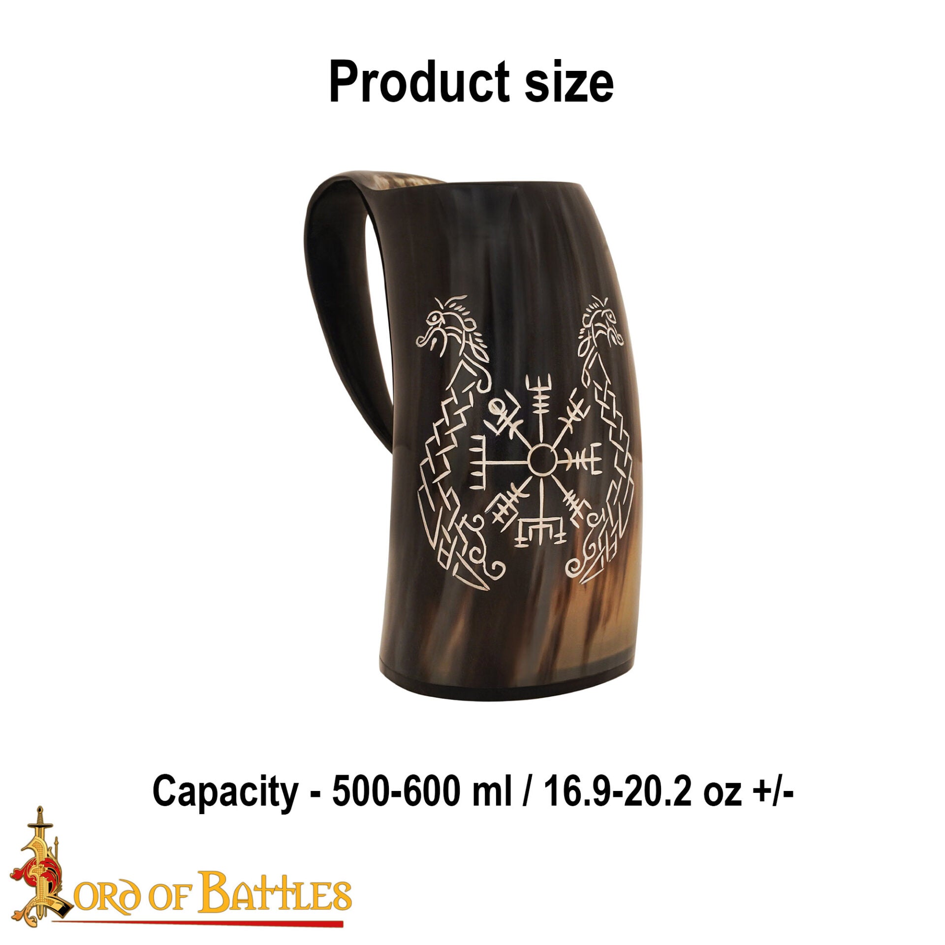 Imagen única de: Jarra Vikinga de Cuerno – Hecha a Mano con Grabado