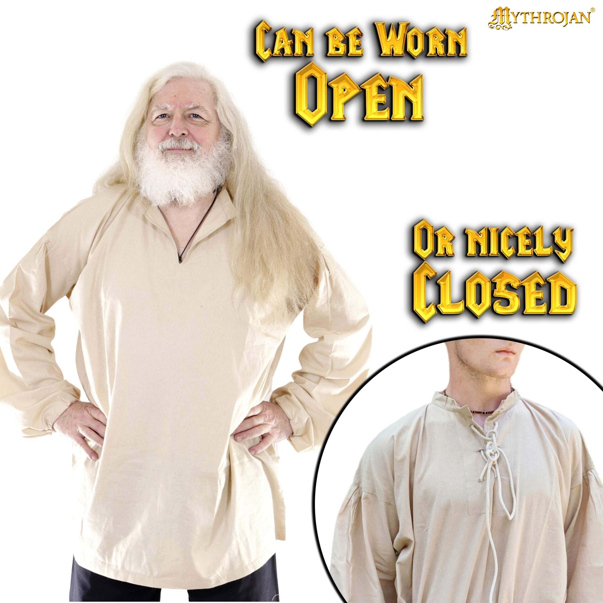 Camisa medieval de algodón con cordones - Aventurero - imagen 9