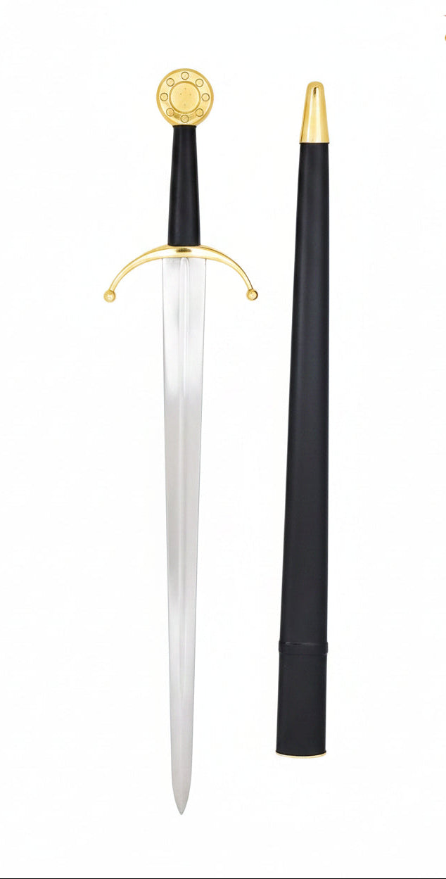 Imagen única de: Espada Medieval Eduardo Iii Forjada a Mano con Vaina de Cuero