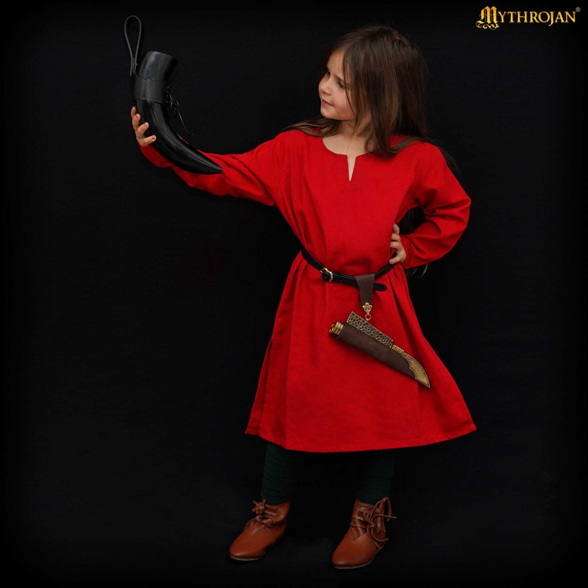 Túnica vikinga de algodón — Camisa renacentista nórdica - imagen 12