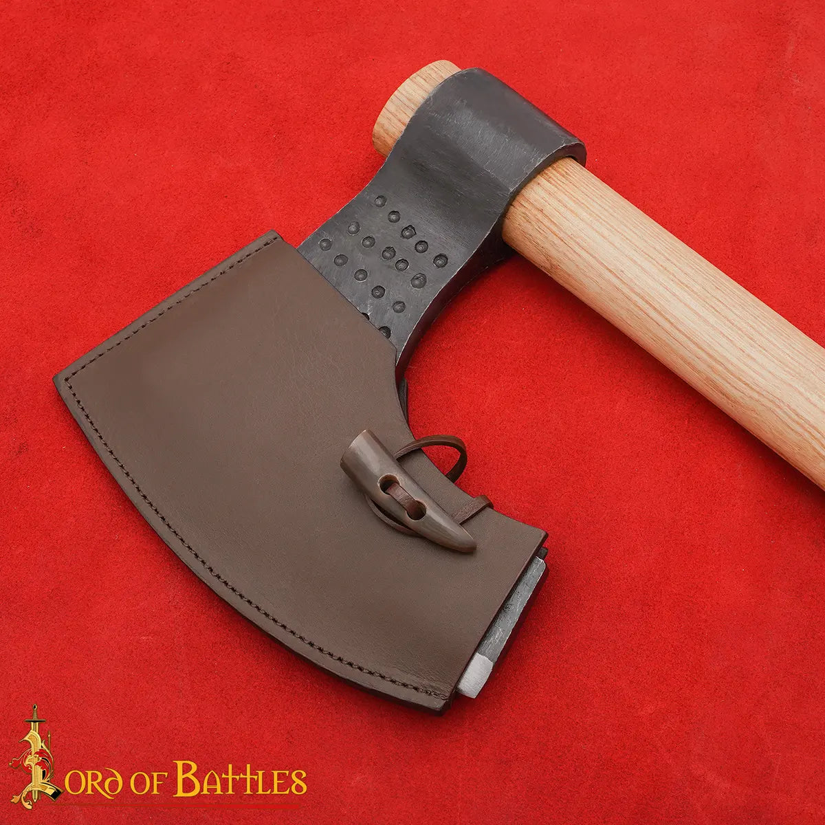 Hacha vikinga forjada a mano con funda de cuero genuino - imagen 8