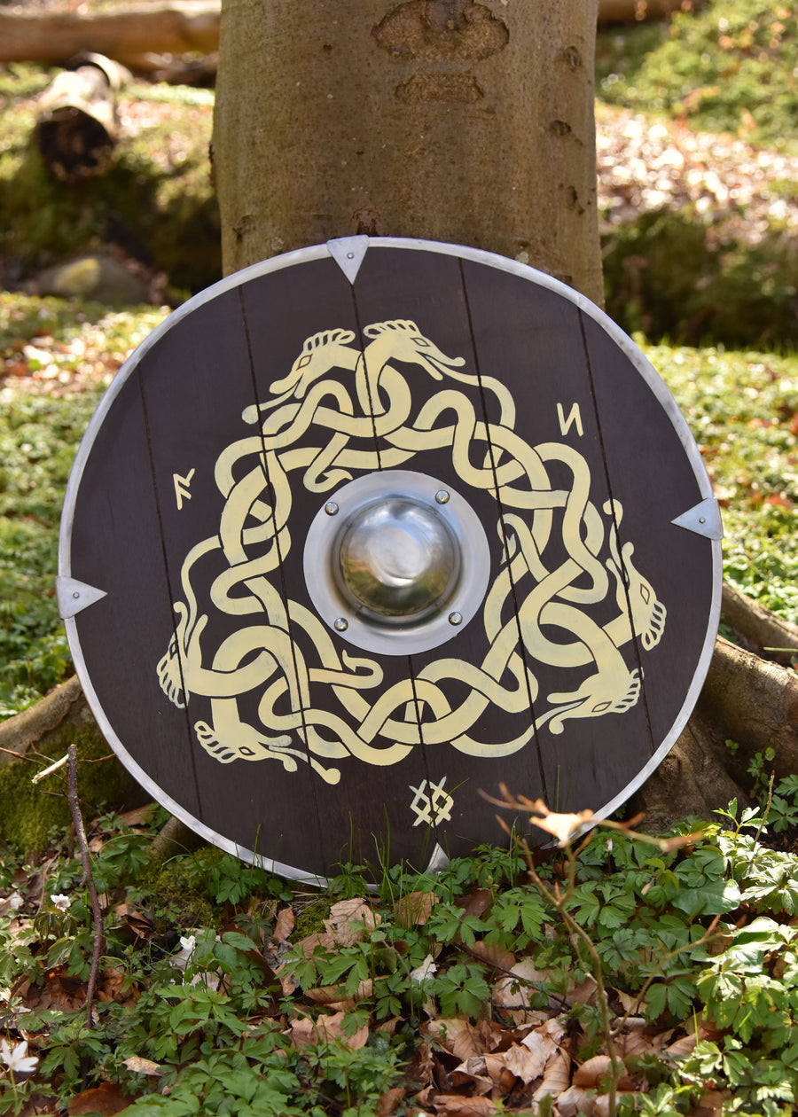Escudo Anglosajón Con Motivo De Serpiente Y Runas, 61 Cm (24")
