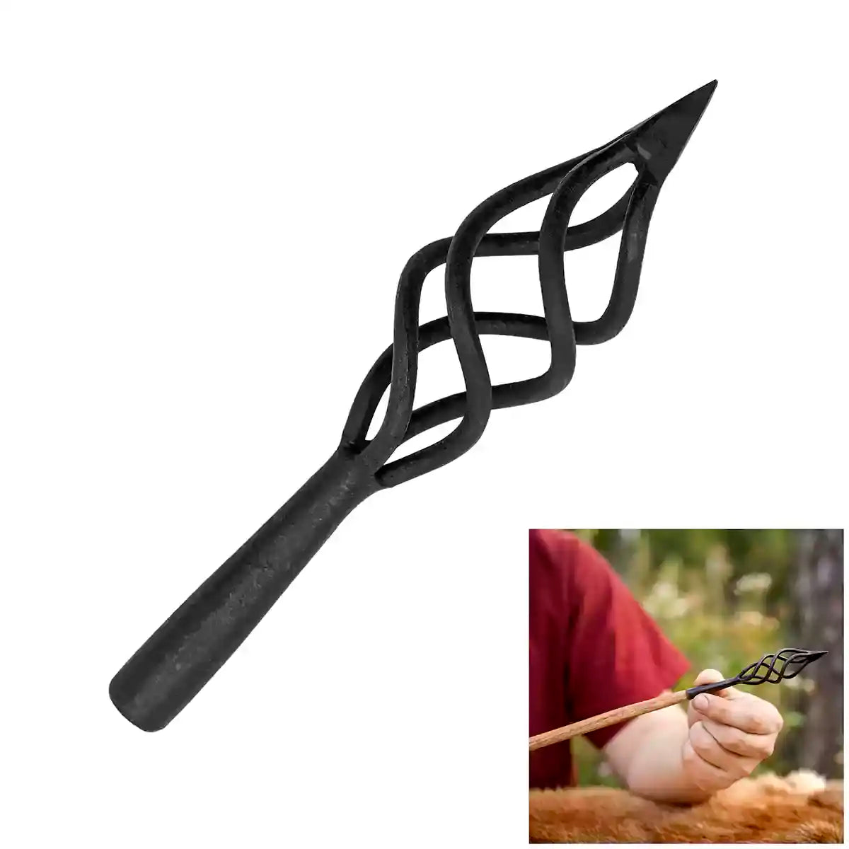Punta de flecha con diseño de llama, hierro forjado (tardomedieval)