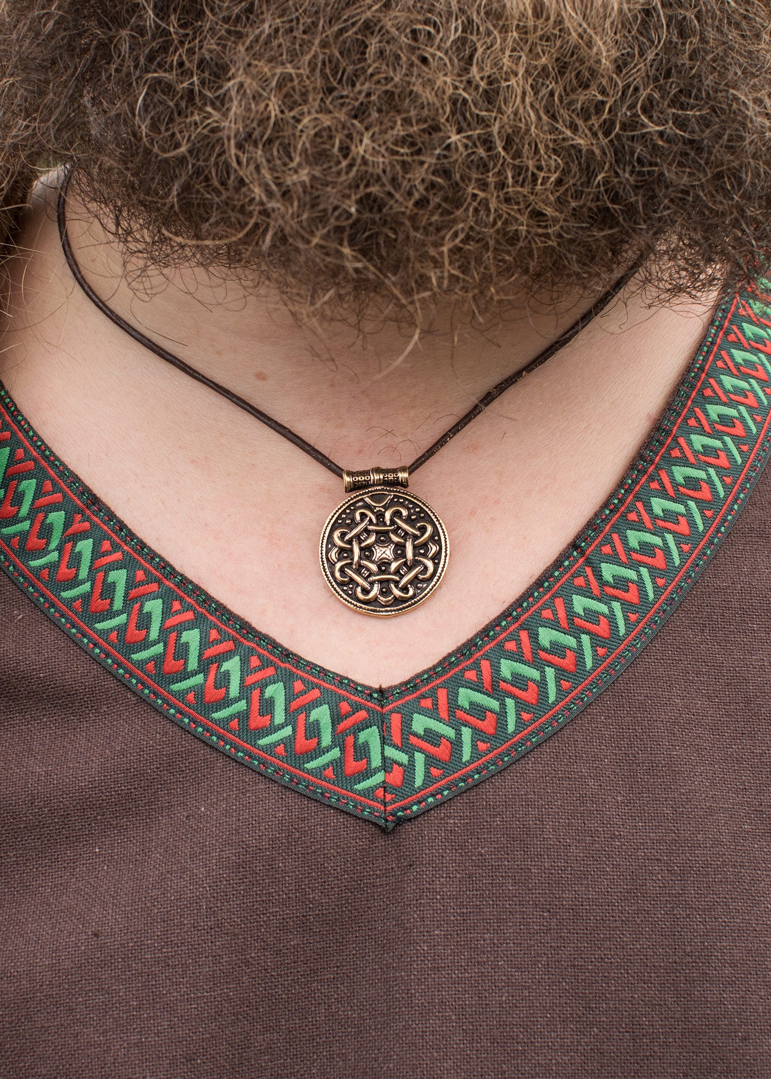 Imagen única de: Túnica Vikinga De Algodón, Marrón Oscuro