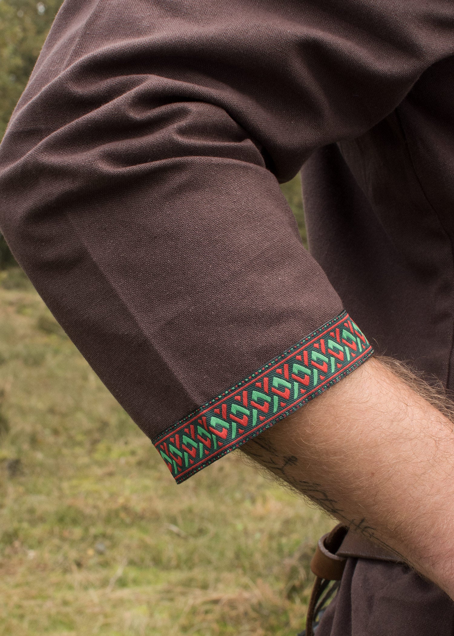 Imagen única de: Túnica Vikinga De Algodón, Marrón Oscuro