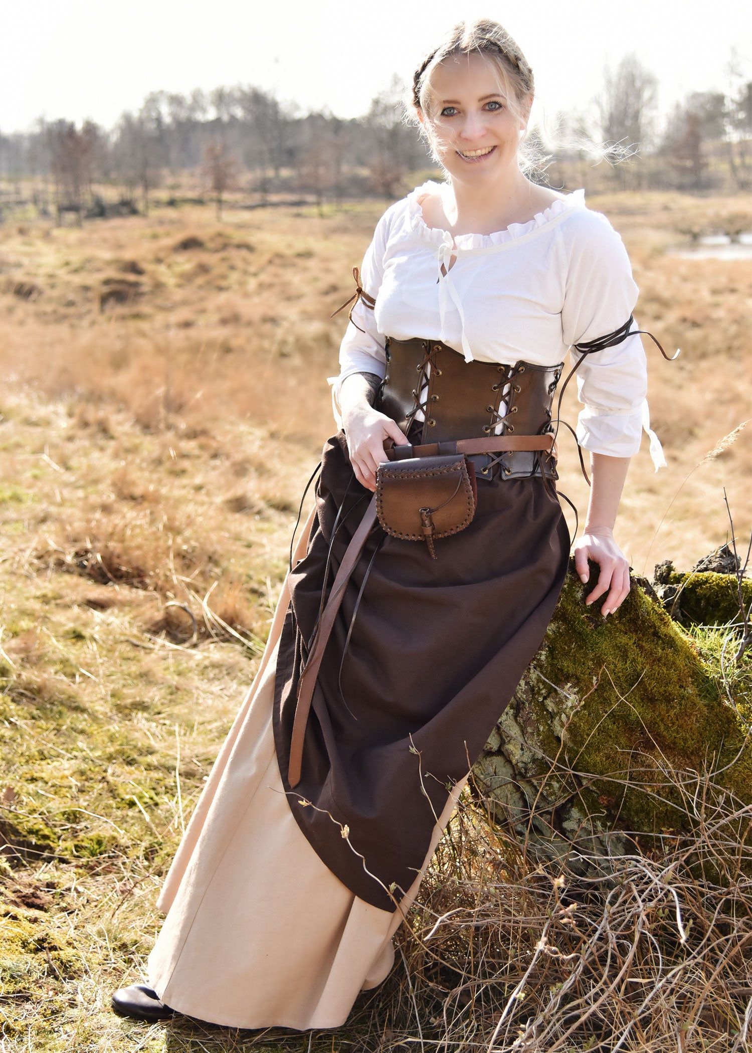 Imagen única de: Falda Medieval Con Vuelo, Marrón Claro