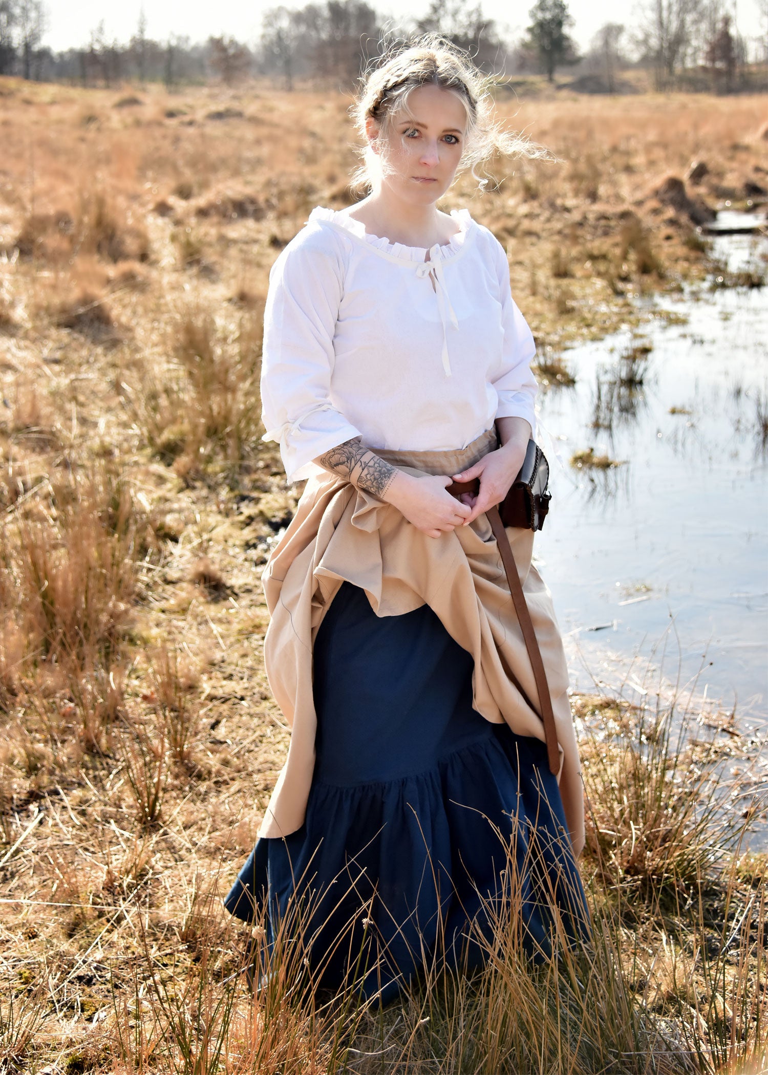 Imagen única de: Falda Medieval Con Vuelo, Marrón Claro