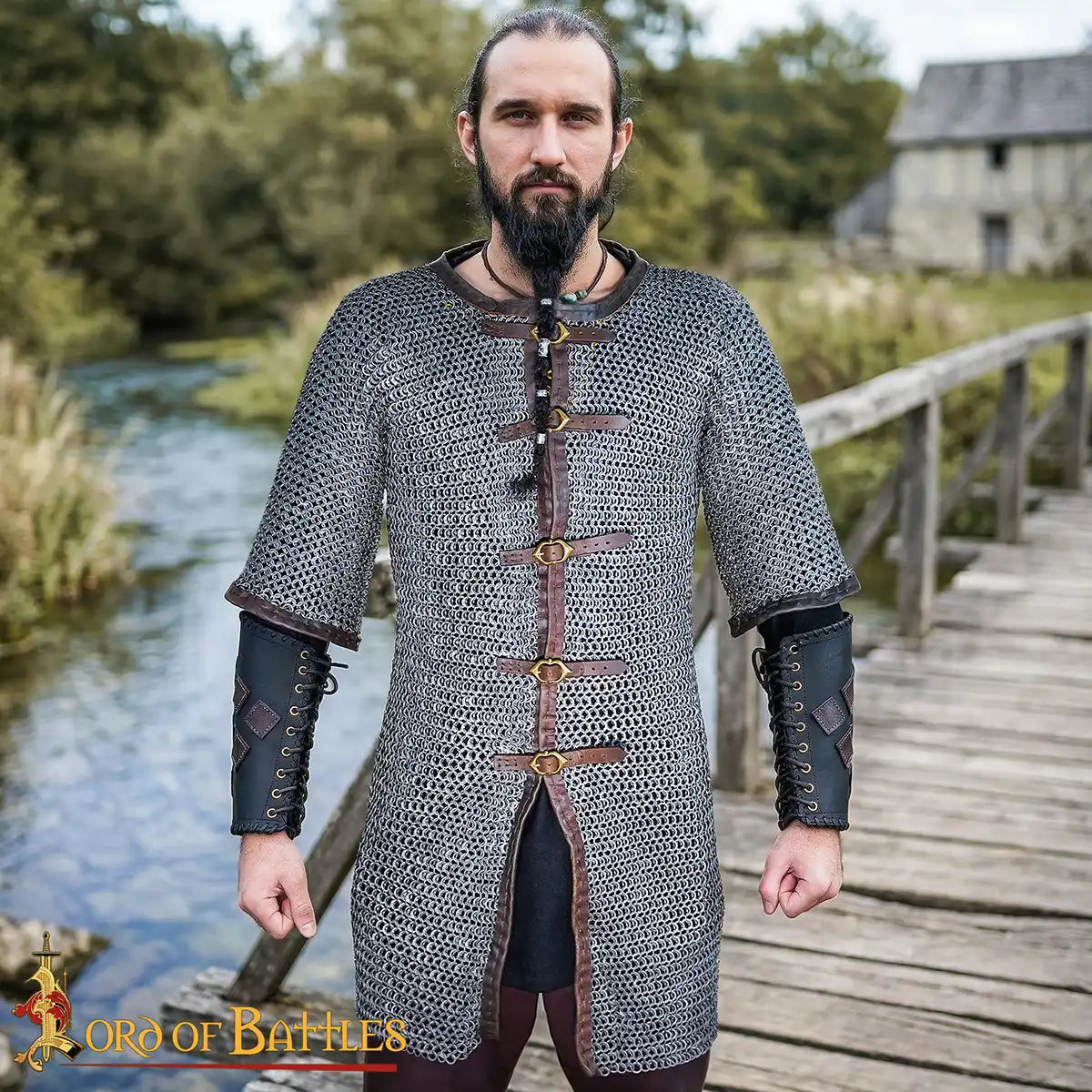 Cota de malla estilo siglo XIII — mangas medias, anillas 9 mm - imagen 6