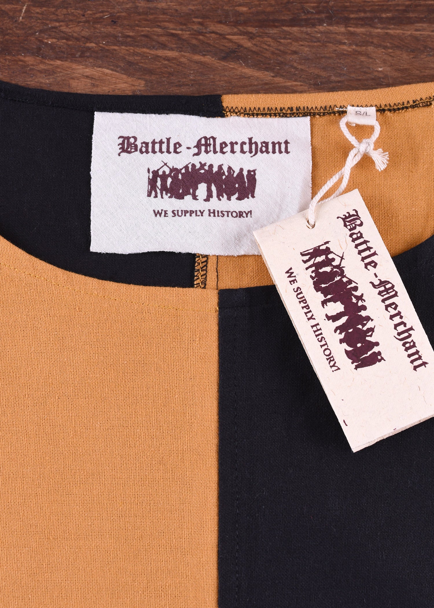 Imagen única de: Túnica Medieval Eckhart, Mi-parti, Amarillo/negro