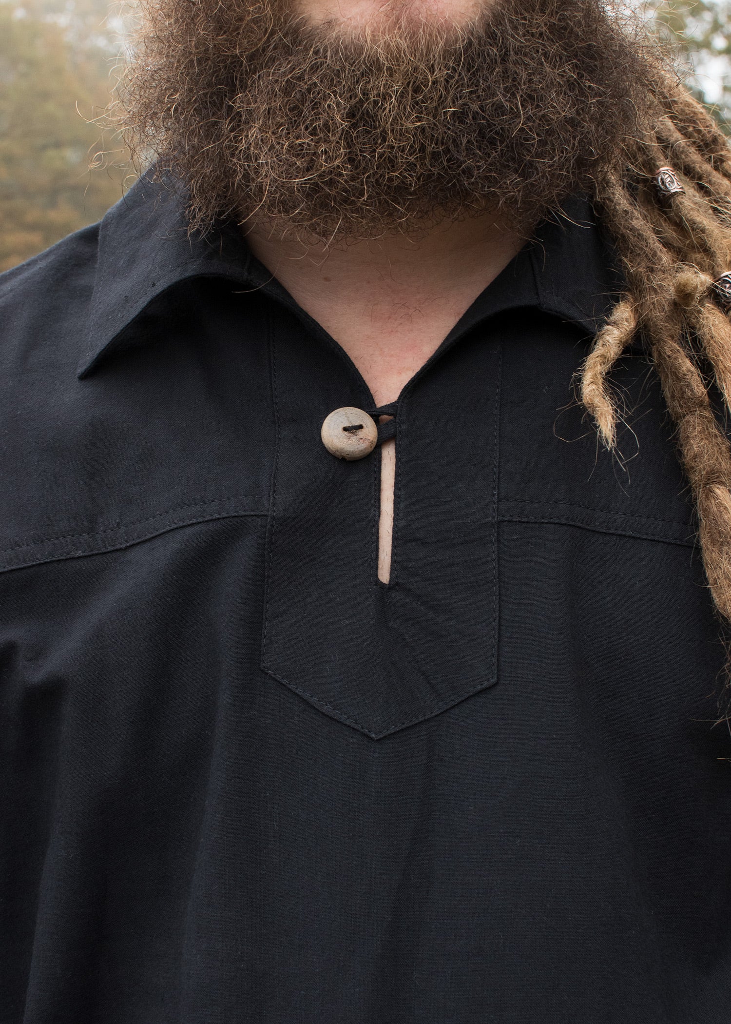 Imagen única de: Camisa De Caballero Medieval Götz, Negra