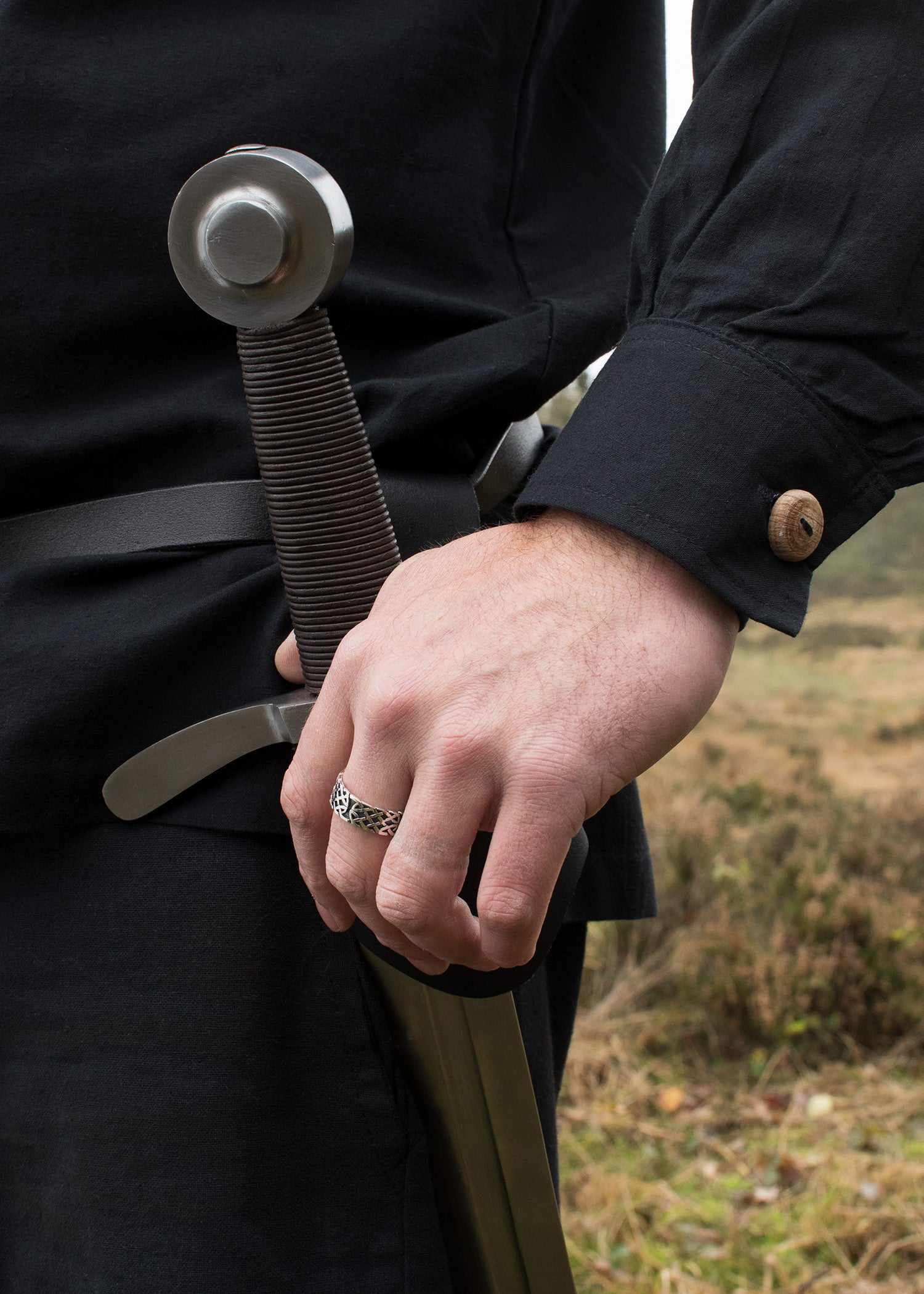 Imagen única de: Camisa De Caballero Medieval Götz, Negra