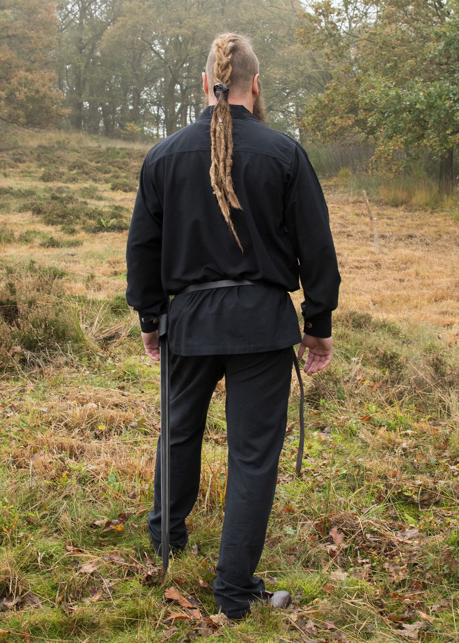 Imagen única de: Camisa De Caballero Medieval Götz, Negra