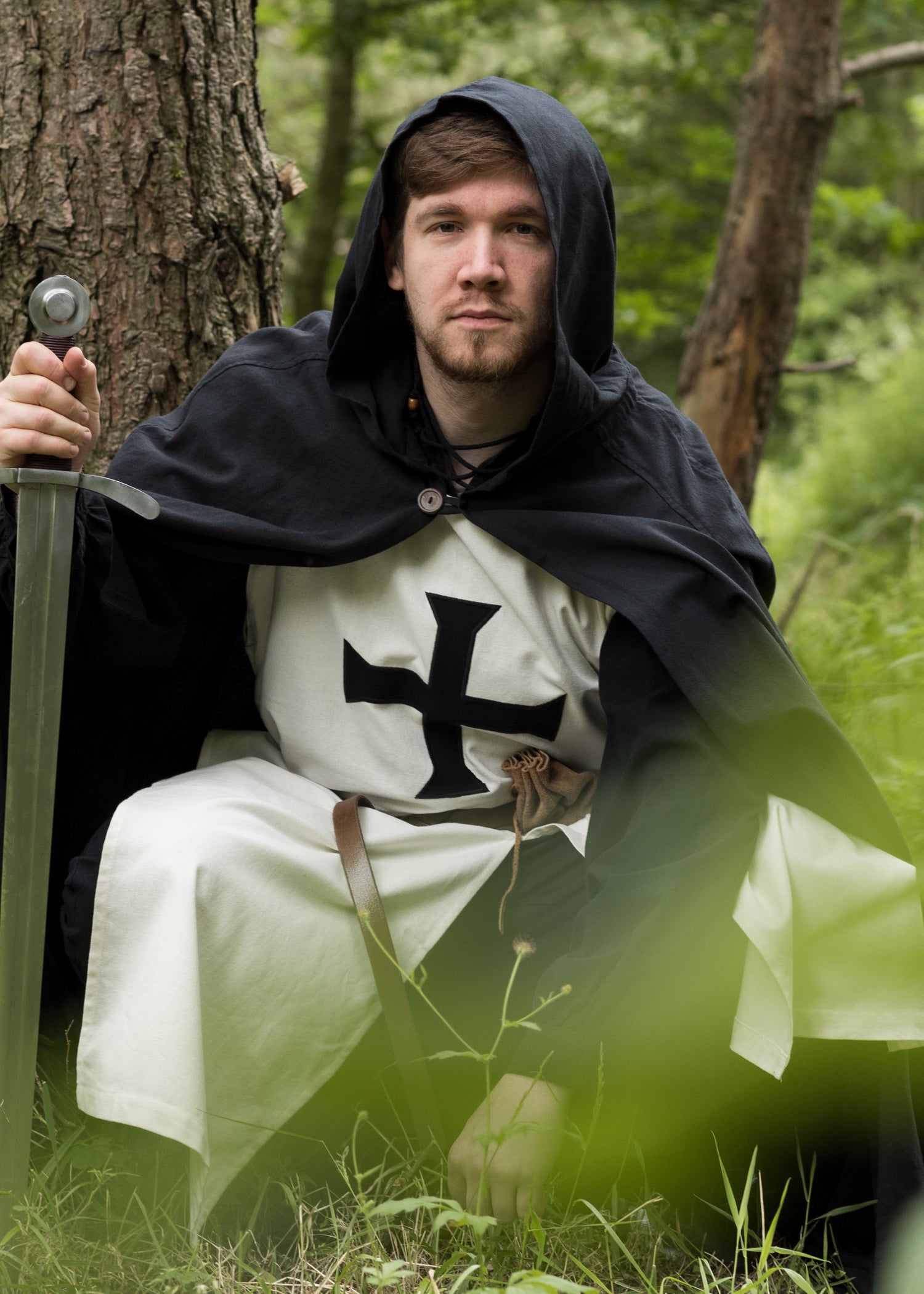 Imagen única de: Tabardo Medieval, Caballeros Teutónicos, Natural/negro