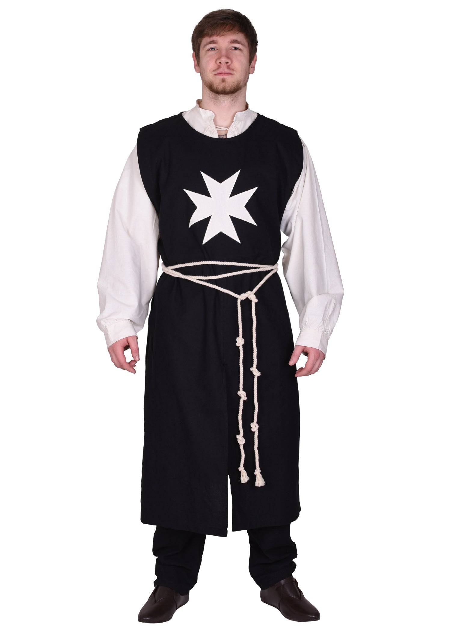 Imagen única de: Tabardo Medieval, Johanniter, Negro/natural