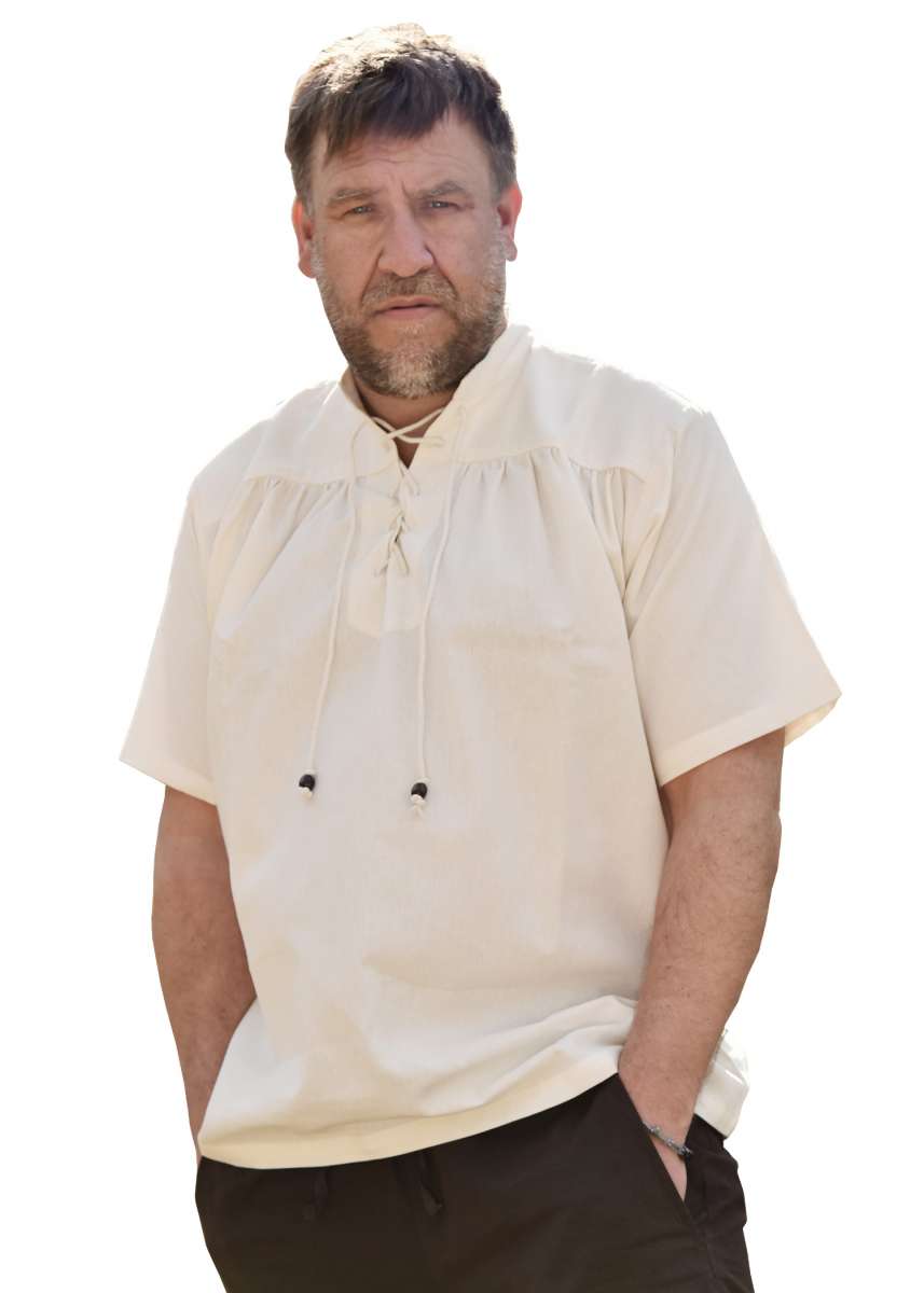Imagen única de: Camisa Medieval, Manga Corta, Natural.