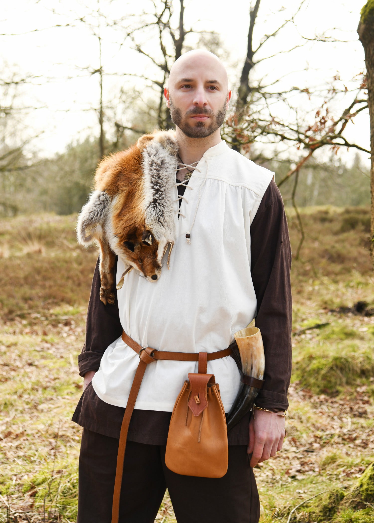 Imagen única de: Camisa Medieval Konstantin, Sin Mangas, Natural