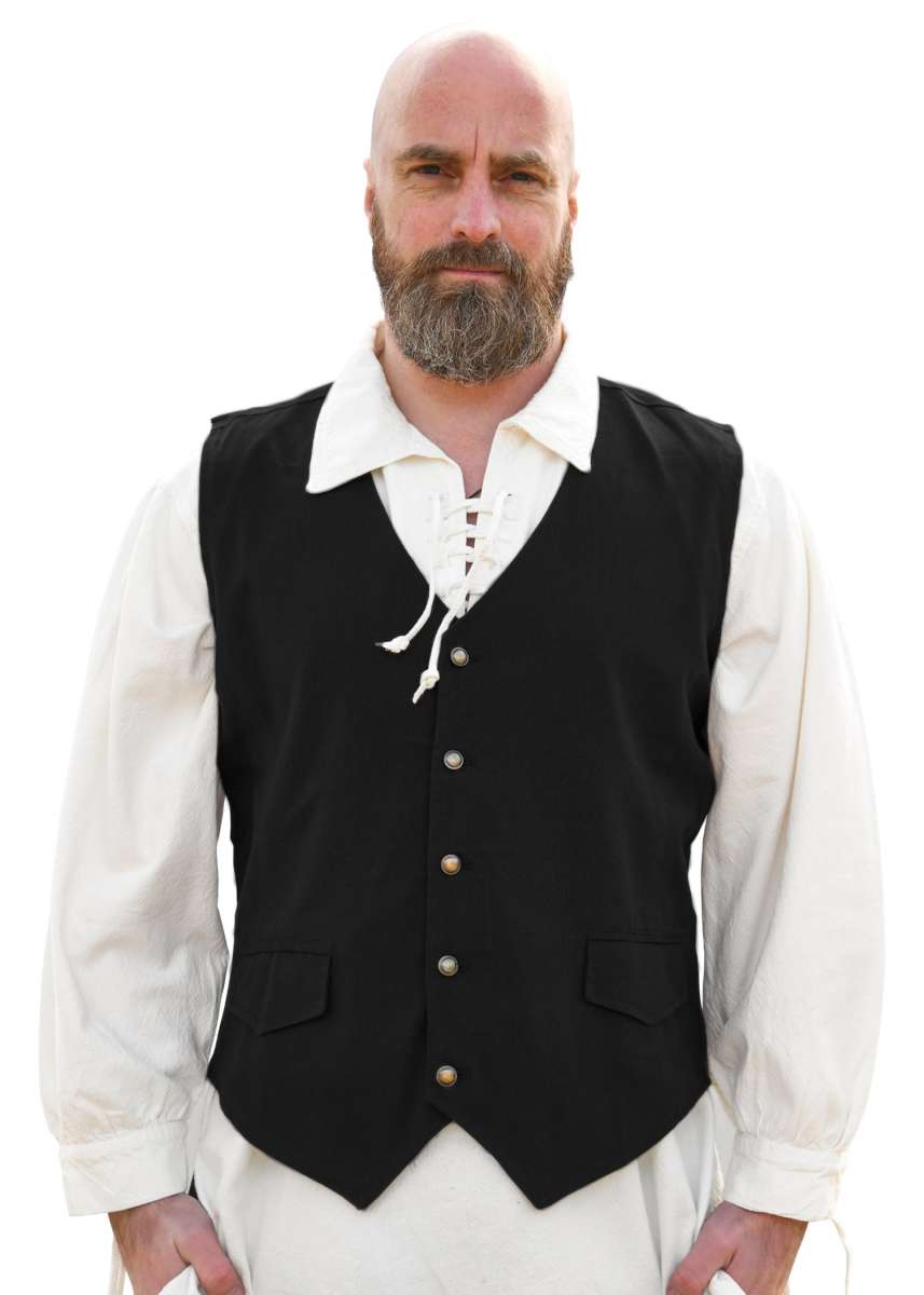 Chaleco Renacentista de Algodón Lasse Negro