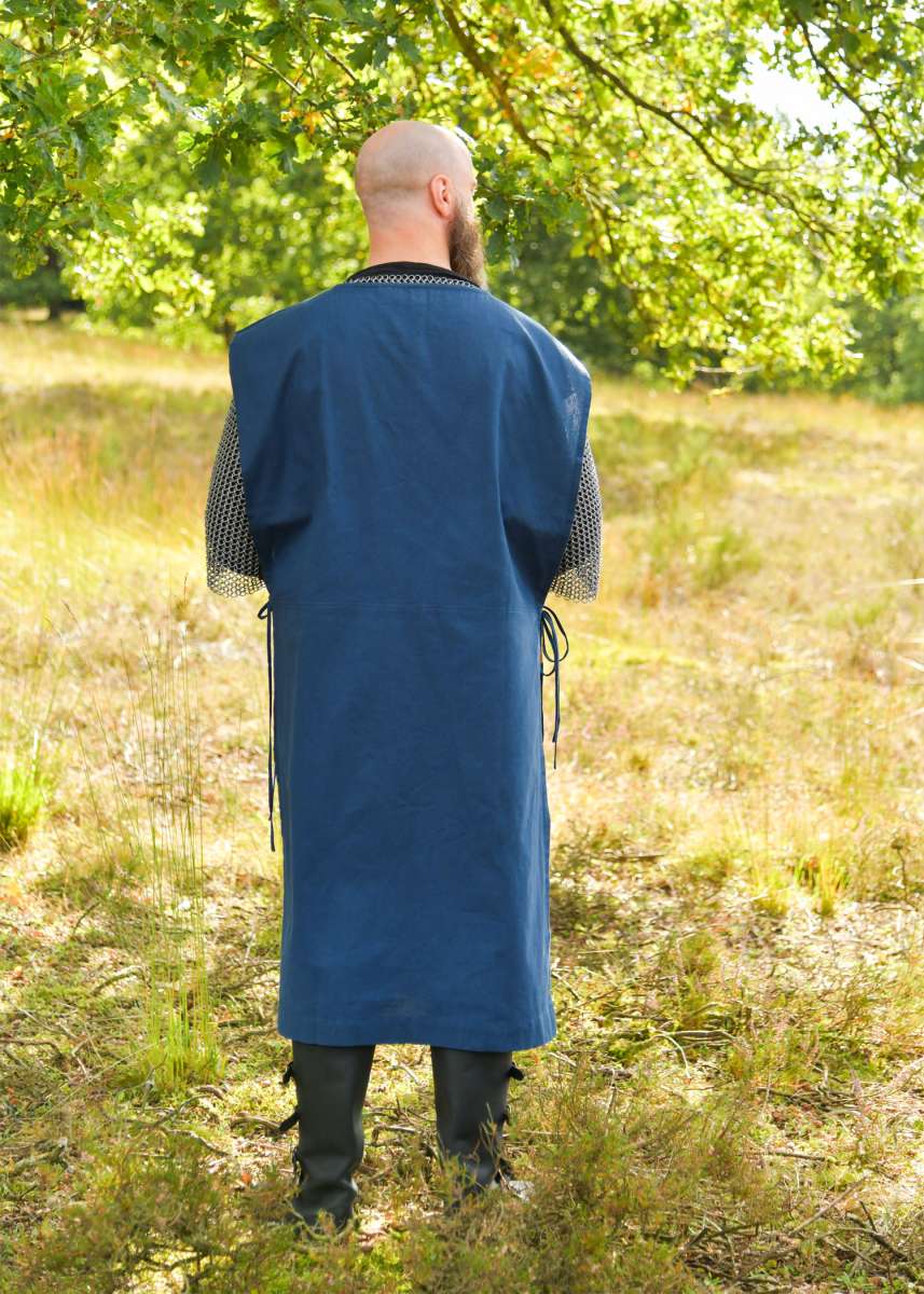 Tabardo Medieval a Rayas Azul y Amarillo