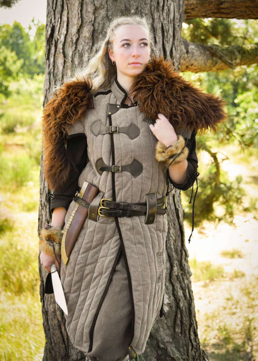Gambeson Medieval Vari, Marrón-Negro